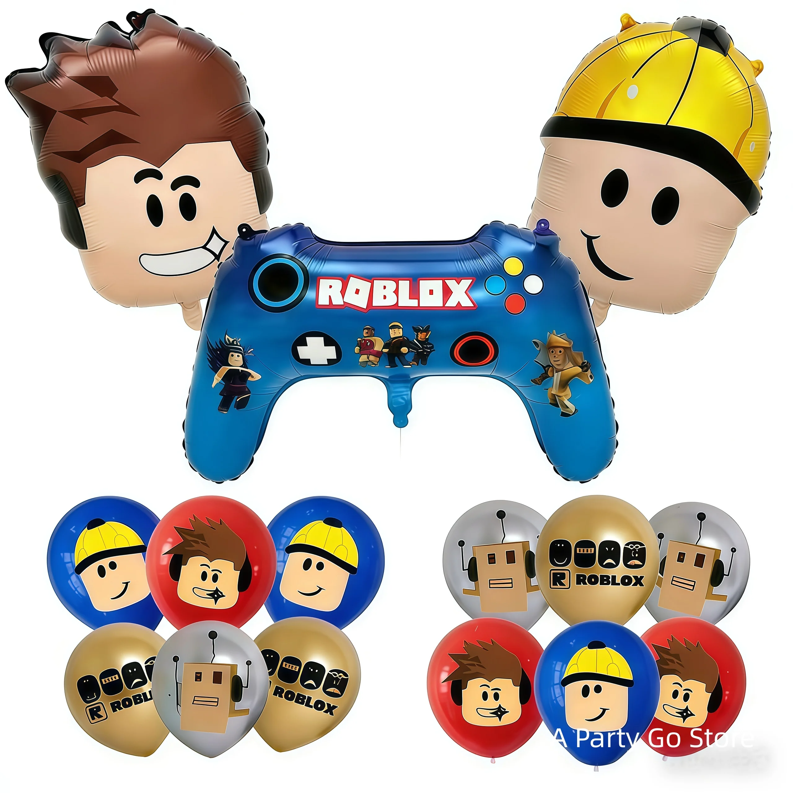 Roblox Balloons Roblox Themed Boy Balloons Cartoon Double-sided Shaped Birthday Party Decorations happy birthday decoration