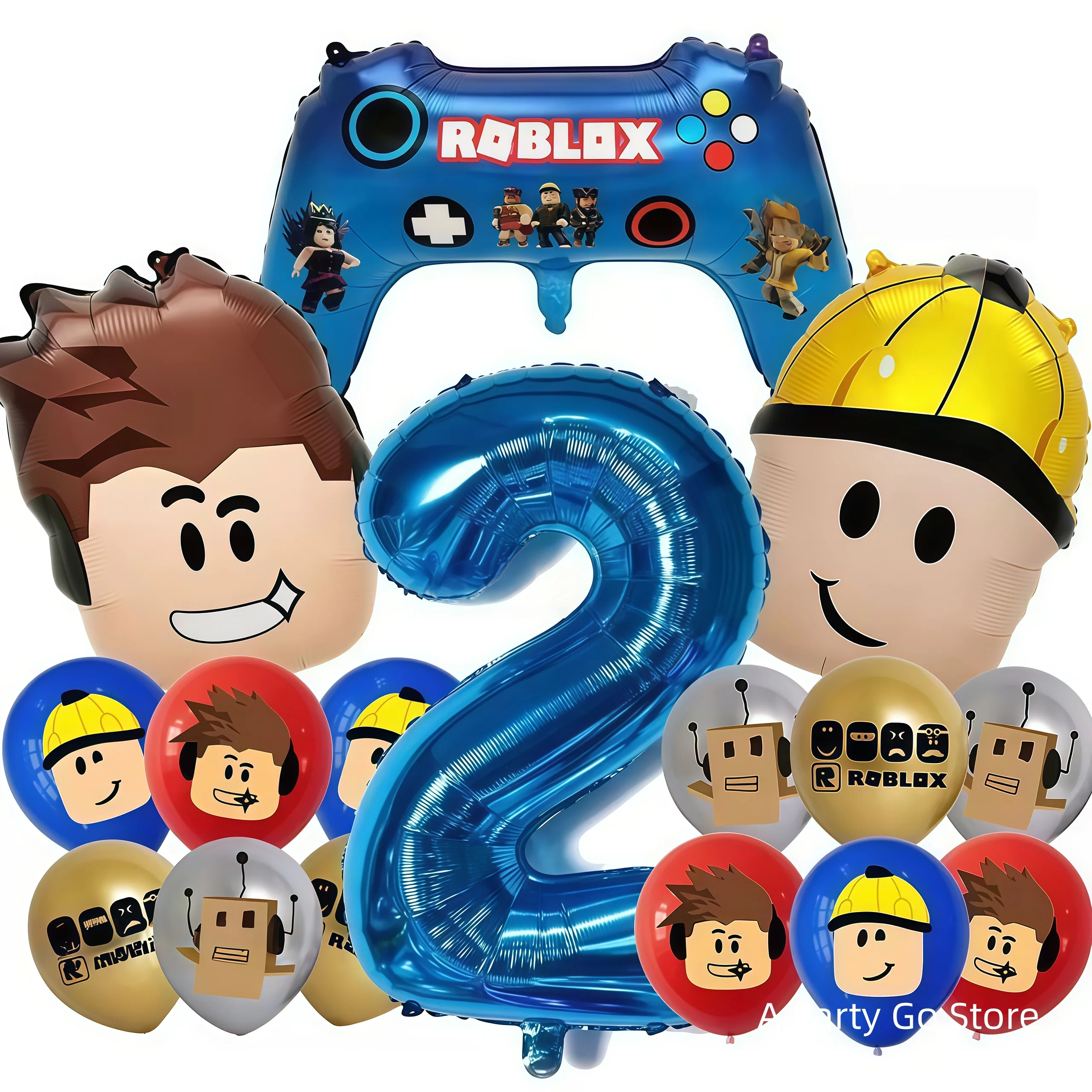 Roblox Balloons Roblox Themed Boy Balloons Cartoon Double-sided Shaped Birthday Party Decorations happy birthday decoration