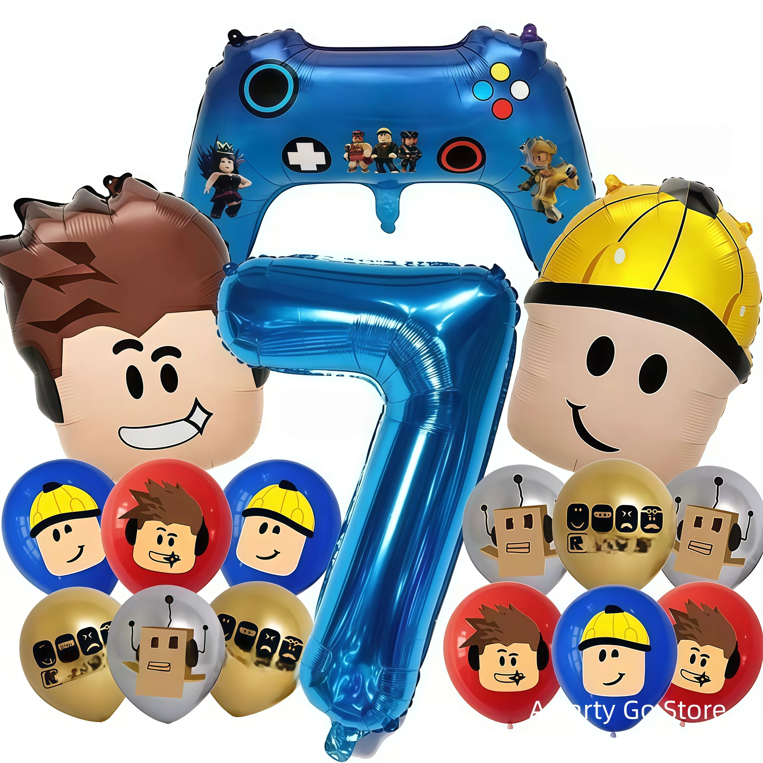 Roblox Balloons Roblox Themed Boy Balloons Cartoon Double-sided Shaped Birthday Party Decorations happy birthday decoration
