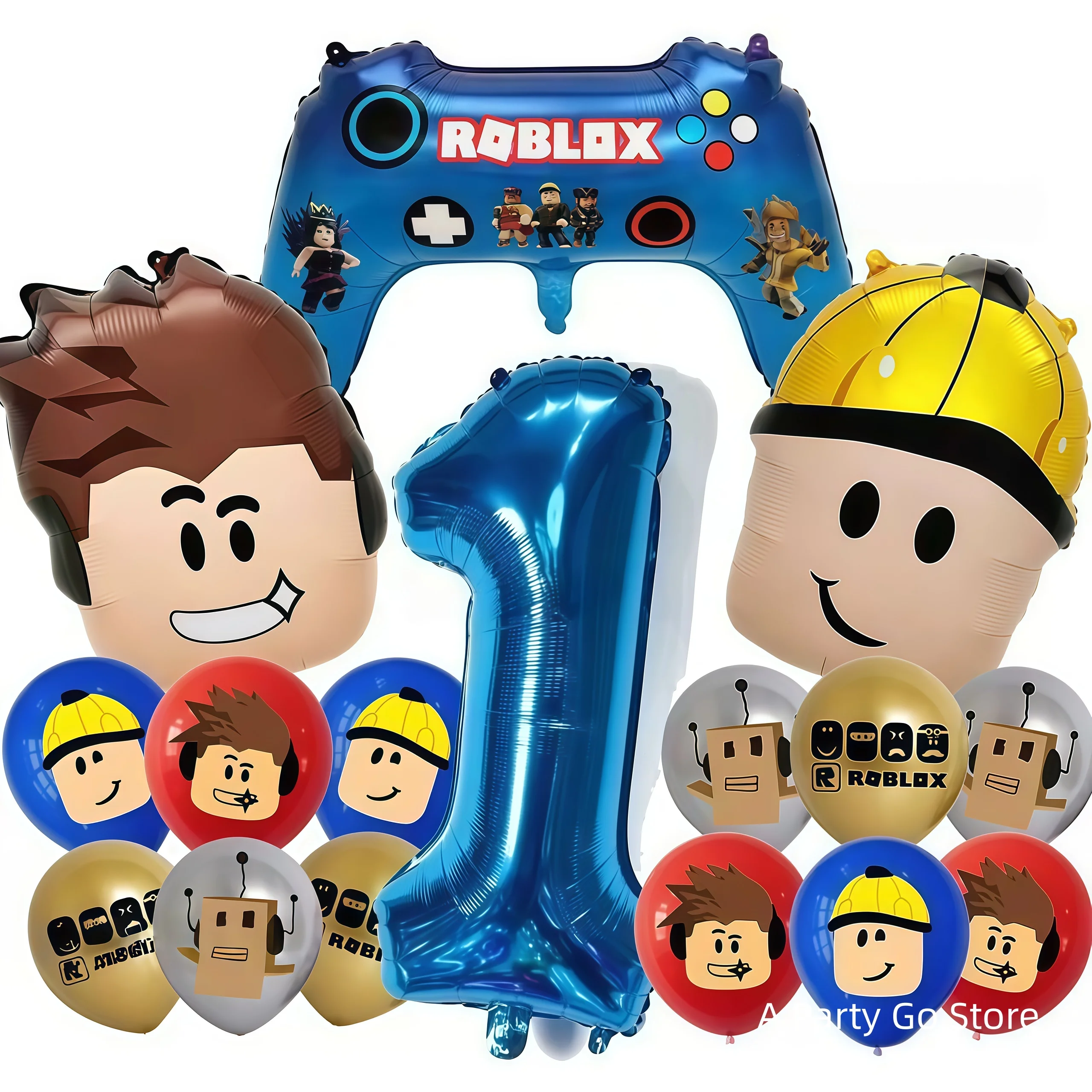 Roblox Balloons Roblox Themed Boy Balloons Cartoon Double-sided Shaped Birthday Party Decorations happy birthday decoration
