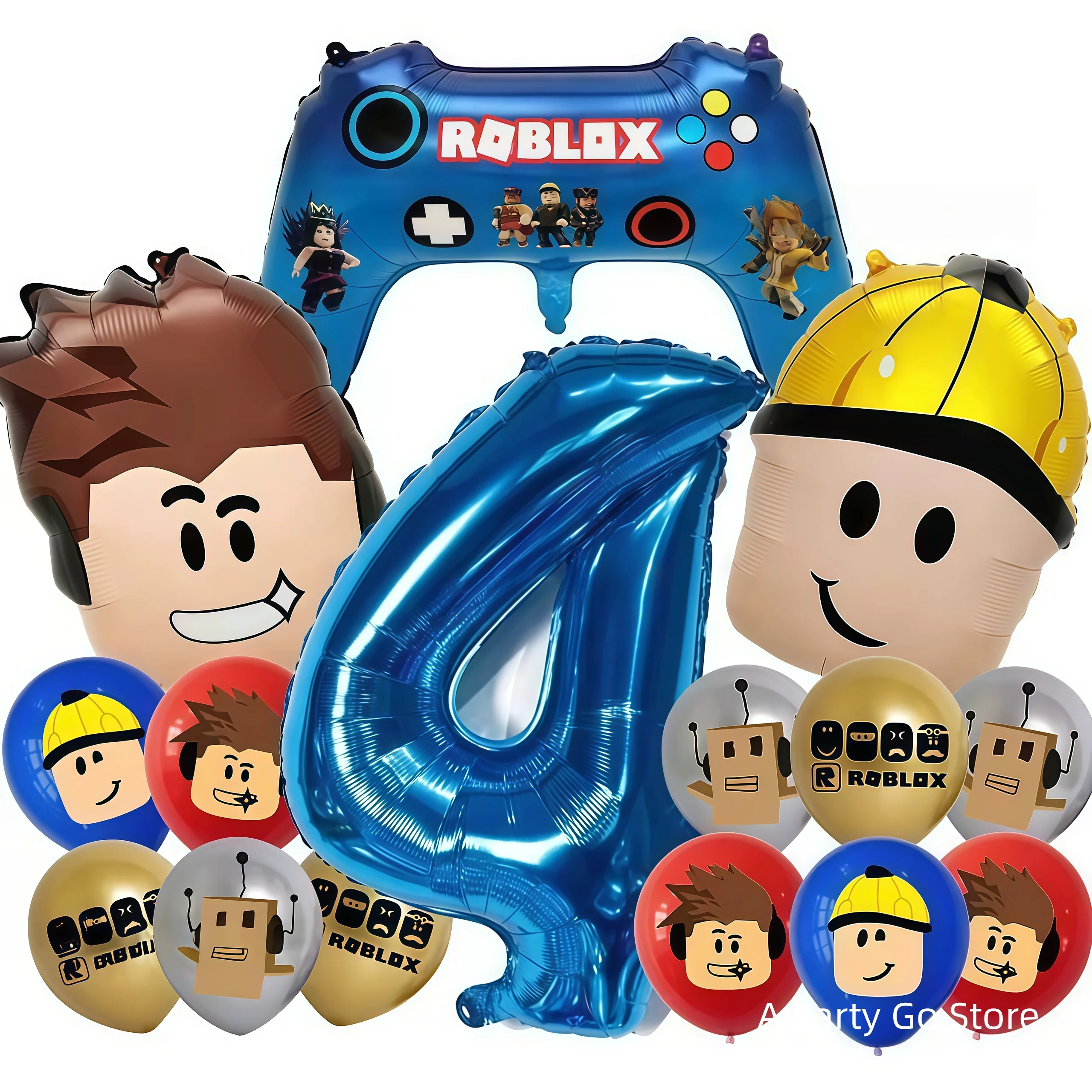 Roblox Balloons Roblox Themed Boy Balloons Cartoon Double-sided Shaped Birthday Party Decorations happy birthday decoration