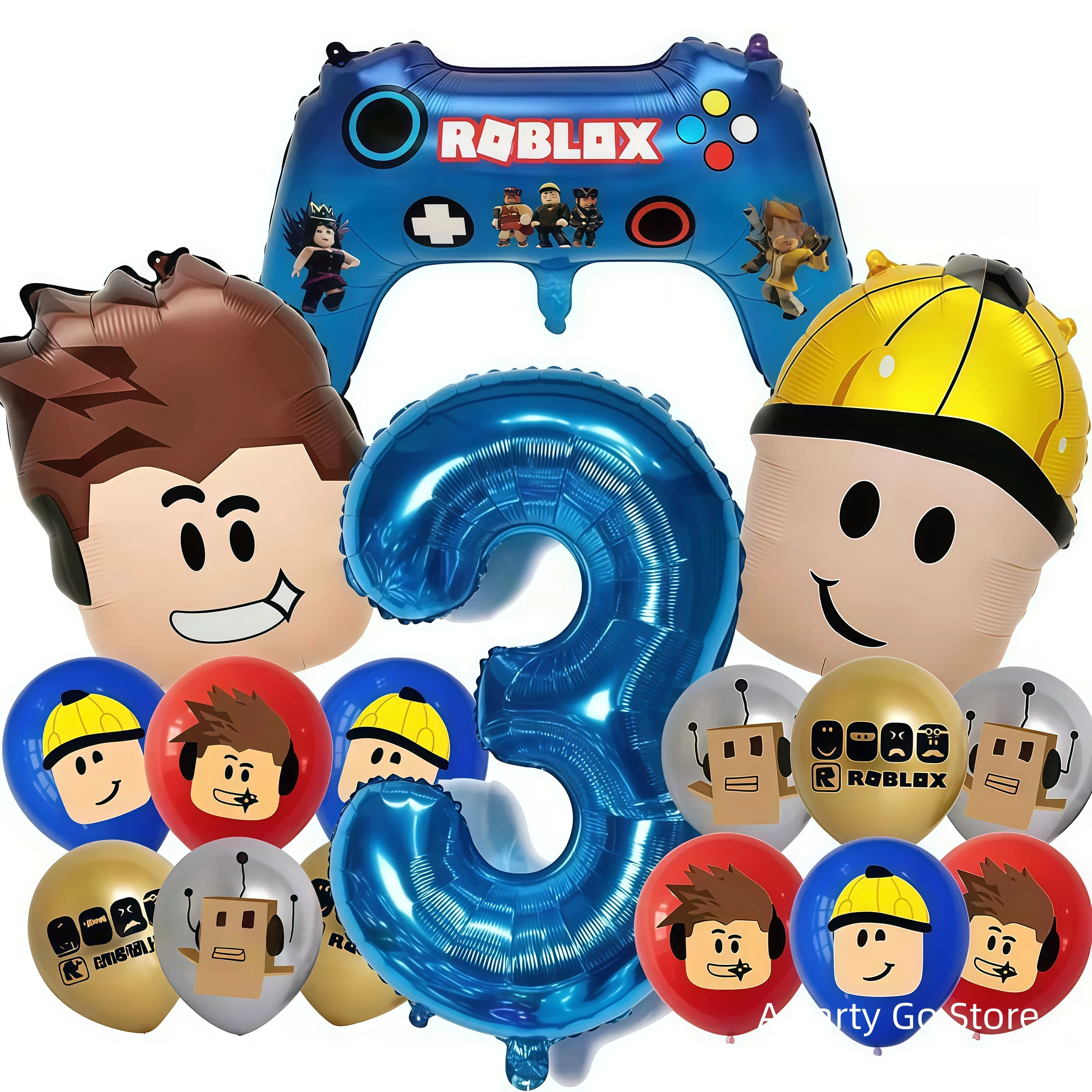 Roblox Balloons Roblox Themed Boy Balloons Cartoon Double-sided Shaped Birthday Party Decorations happy birthday decoration