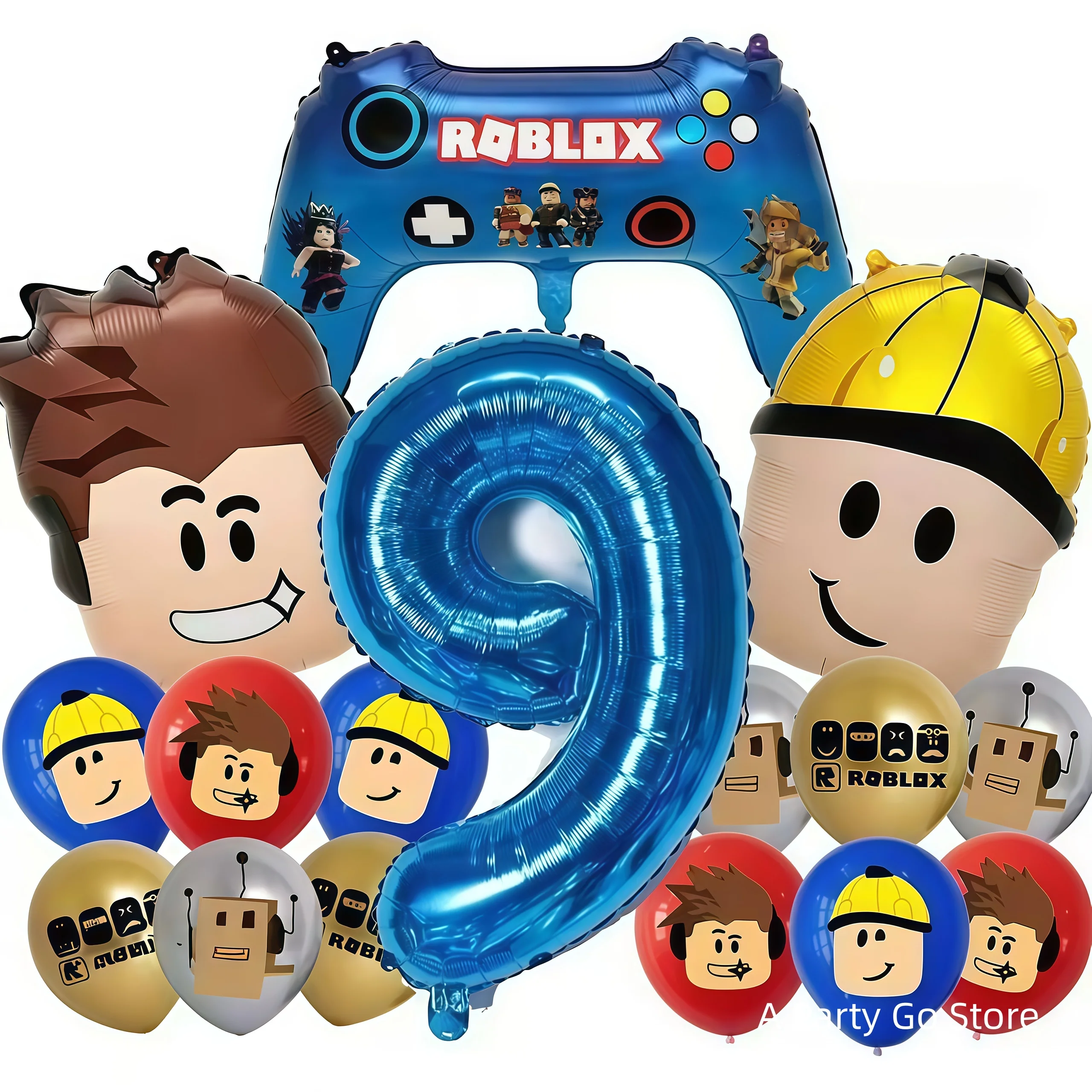 Roblox Balloons Roblox Themed Boy Balloons Cartoon Double-sided Shaped Birthday Party Decorations happy birthday decoration