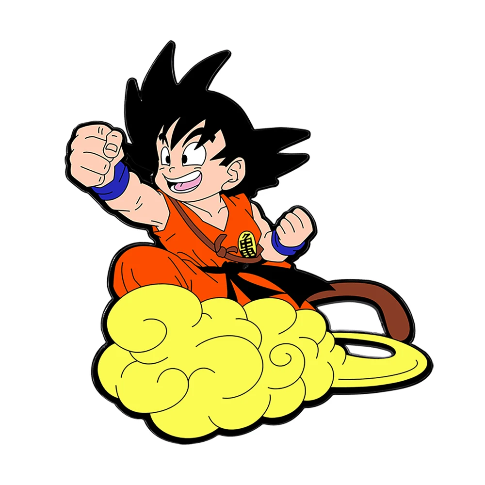 4 Pcs Son Goku Dragon Ball Cartoon Character Brooch Enamel Pin Metal Badge Jewelry for Clothes And Backpack Accessories Gifts