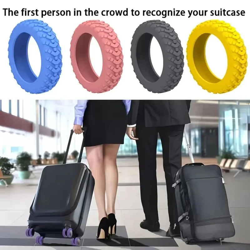 8PCS Luggage Wheels Protector Silicone Wheels Caster Shoes Travel Luggage Suitcase Reduce Noise Wheels Guard Cover Accessories