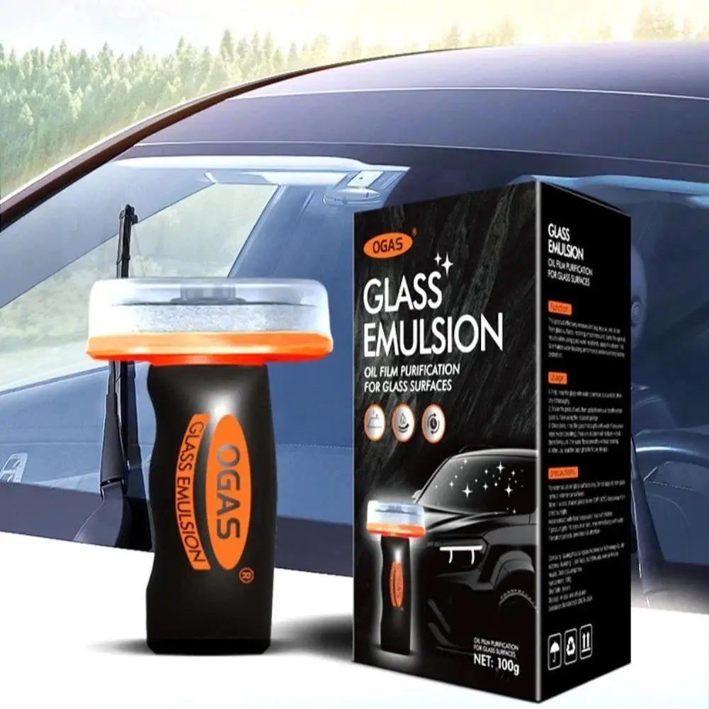 Glass Emulsion Oil Film Cleaning Brush Remove Stubborn Oil Stain for Car Windshield Home Window Scratch-Free Safe Formula 100g