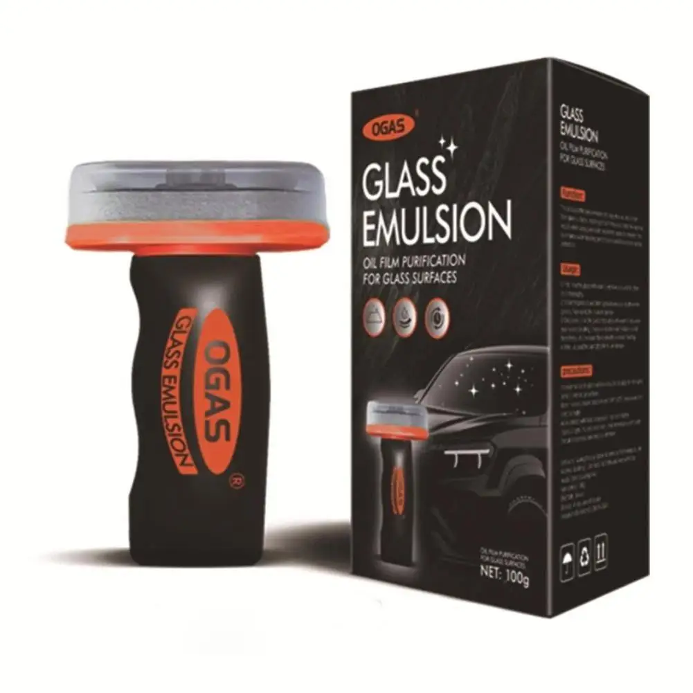 Glass Emulsion Oil Film Cleaning Brush Remove Stubborn Oil Stain for Car Windshield Home Window Scratch-Free Safe Formula 100g