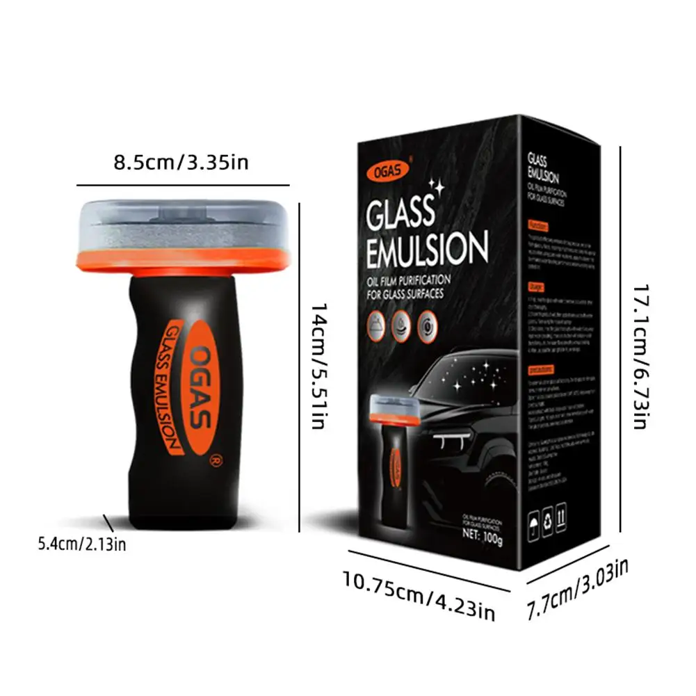 Glass Emulsion Oil Film Cleaning Brush Remove Stubborn Oil Stain for Car Windshield Home Window Scratch-Free Safe Formula 100g
