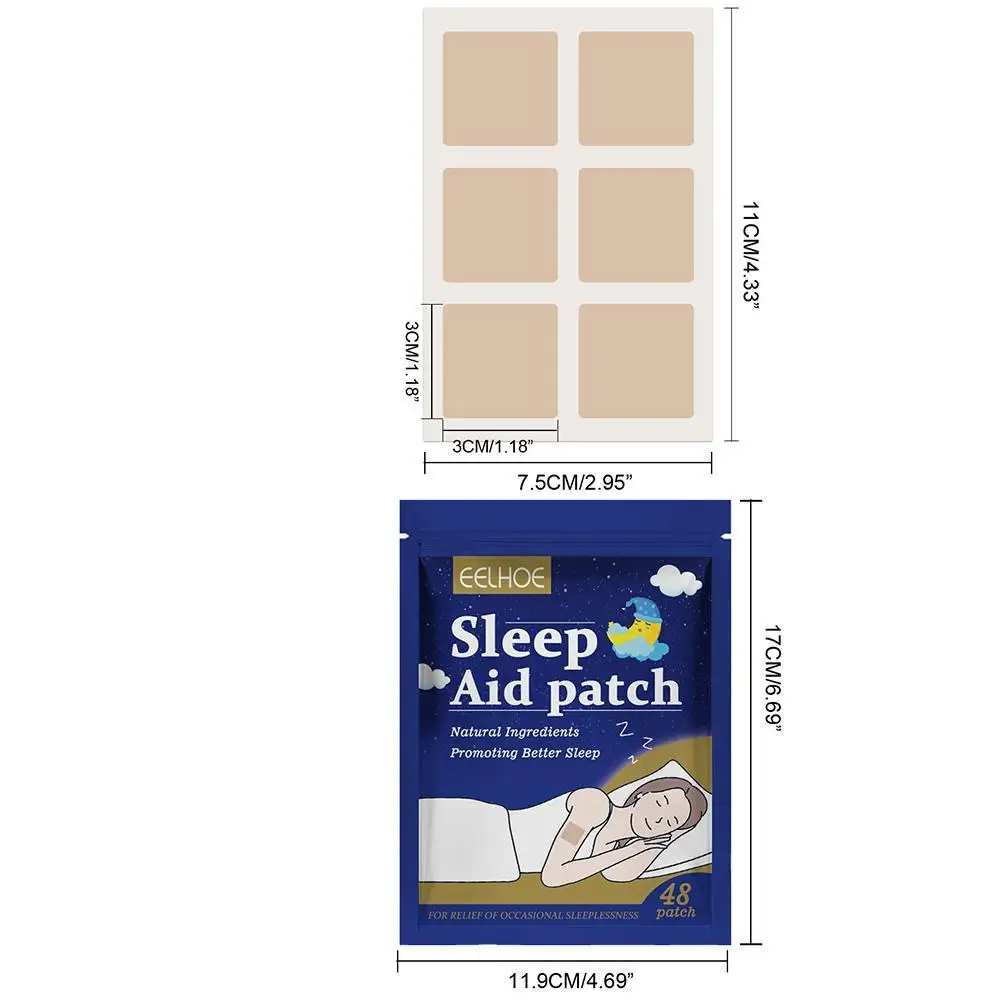 48pcs/Pack Sleep Patches Natural Sleeping Insomnia Relief Patch Herbal Medical Improve Insomnia Stickers