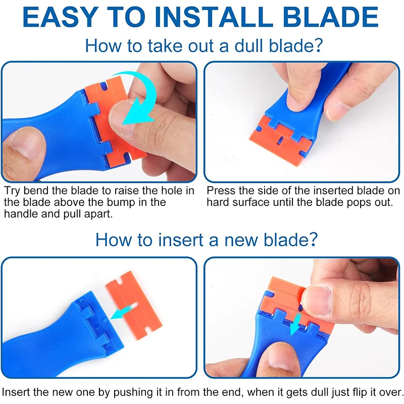 Plastic Scrapers Non-Scratch Scraper Tool for Tight Spaces Multi-Purpose Label Scraper Pen-Shaped for Car Cleaning Kit 3-35Pcs
