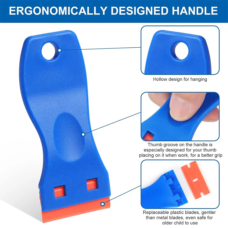 Plastic Scrapers Non-Scratch Scraper Tool for Tight Spaces Multi-Purpose Label Scraper Pen-Shaped for Car Cleaning Kit 3-35Pcs
