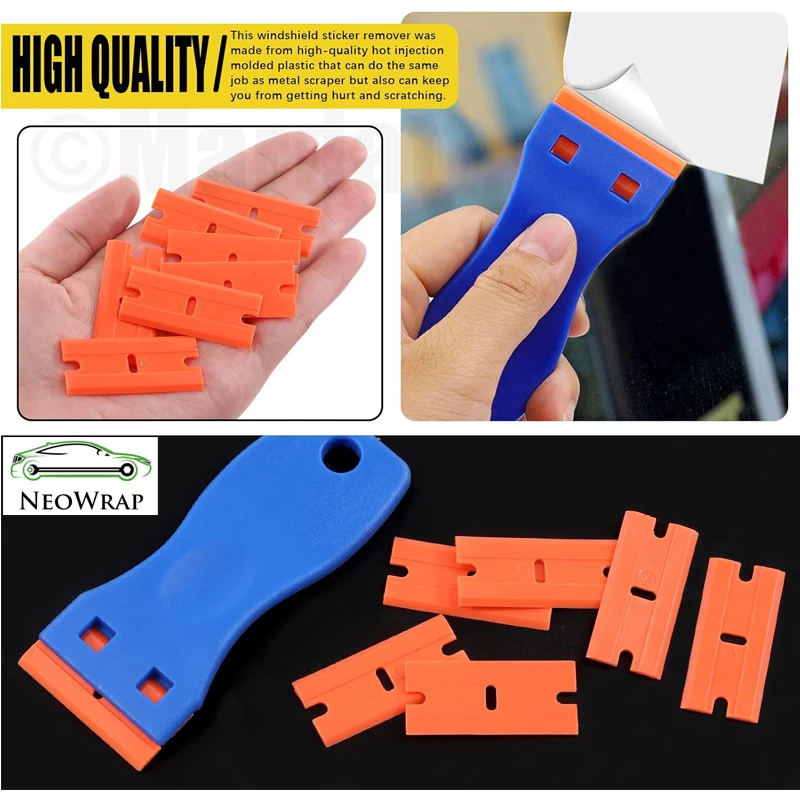 Plastic Scrapers Non-Scratch Scraper Tool for Tight Spaces Multi-Purpose Label Scraper Pen-Shaped for Car Cleaning Kit 3-35Pcs