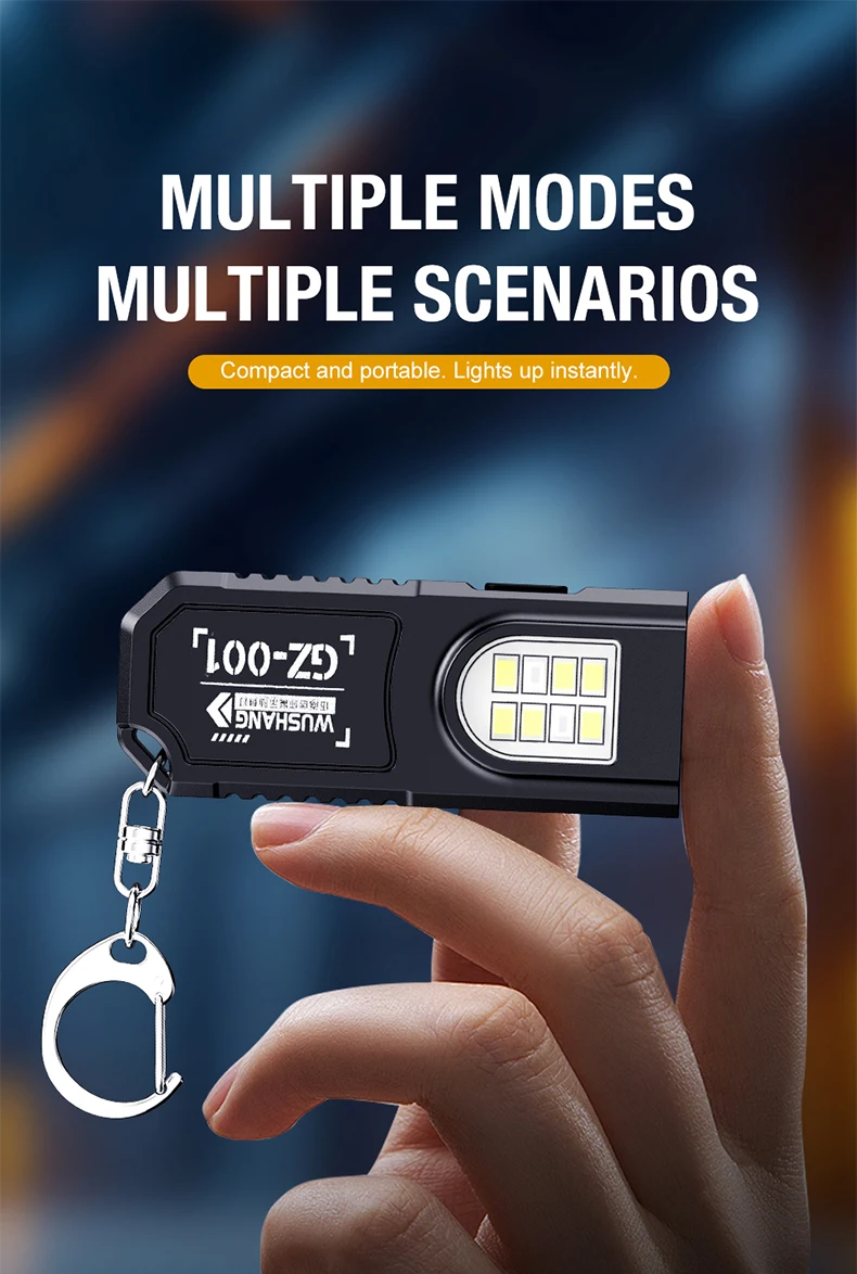 Portable Keychain LED COB Flashlight USB Rechargeable Torch with Pen Clip Powerful Mini Outdoor Working Lantern with Magnetic