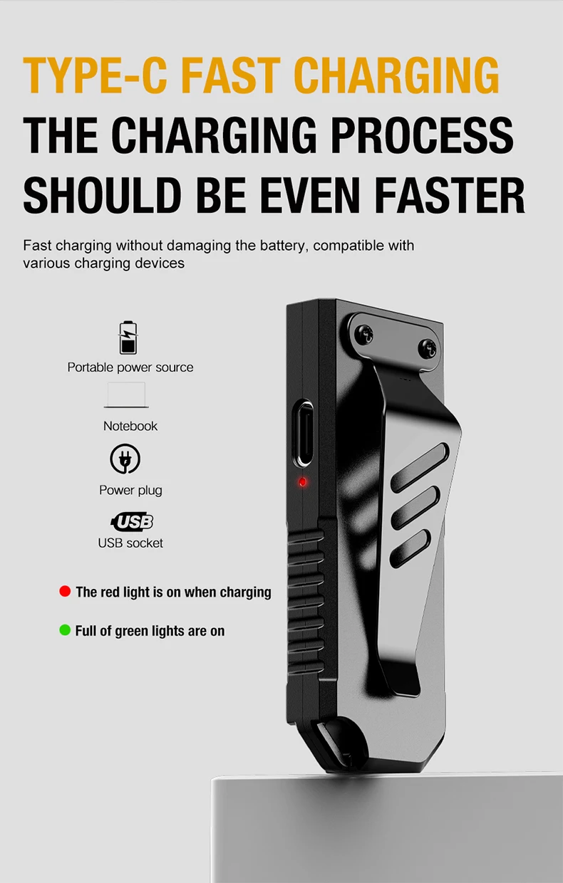 Portable Keychain LED COB Flashlight USB Rechargeable Torch with Pen Clip Powerful Mini Outdoor Working Lantern with Magnetic