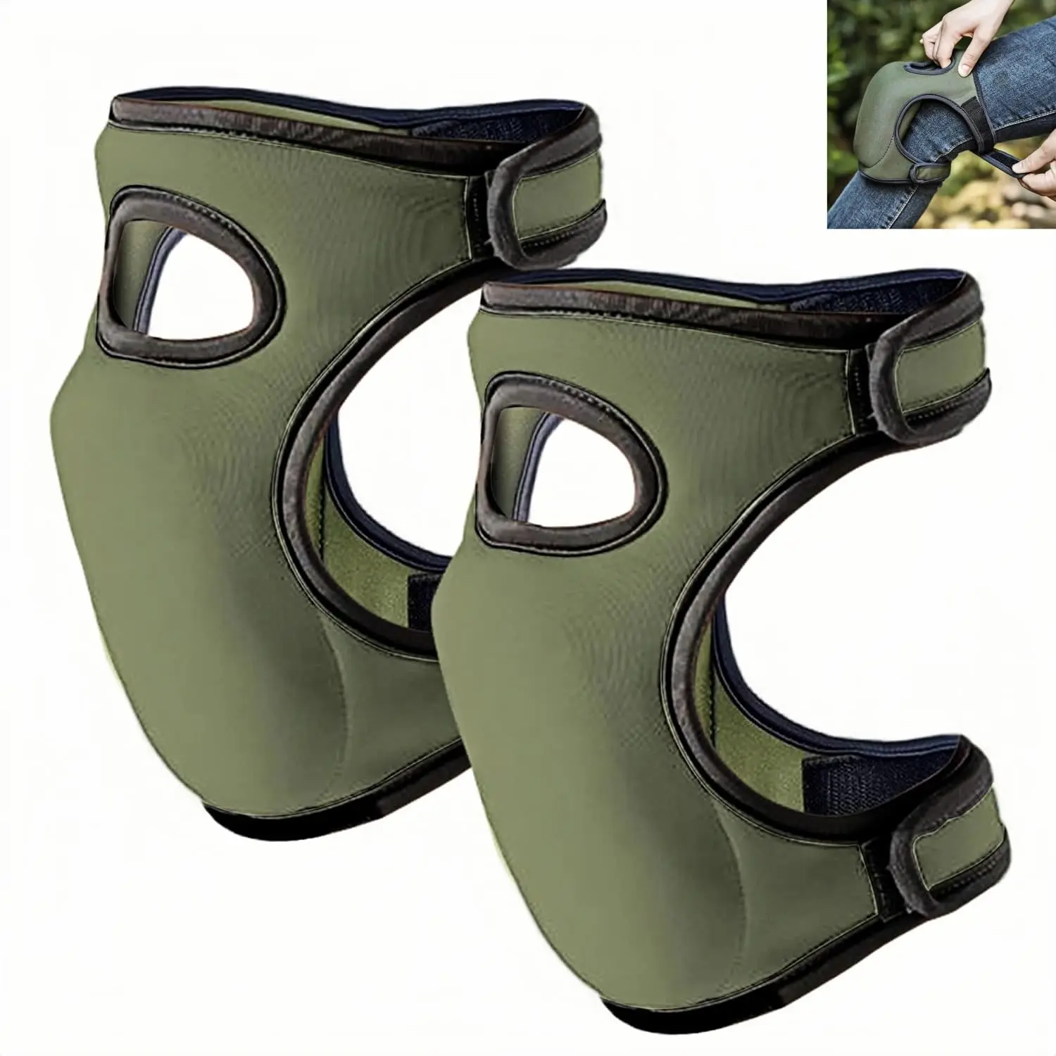 Heavy Duty Knee Pads Thick Foam Dual Strap Adjustable Breathable For Tile Laying Floor Scrubbing Mechanical Work Yoga Outdoor