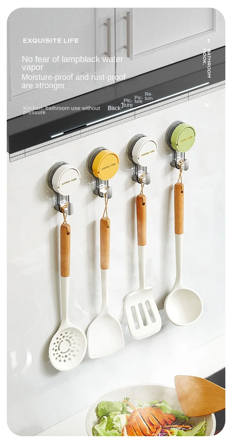 Strong Vacuum Suction Hooks Traceless No-Drilling Adhesive for Home Bathroom Kitchen Door Back Toilet Area Purpose Strong Hold