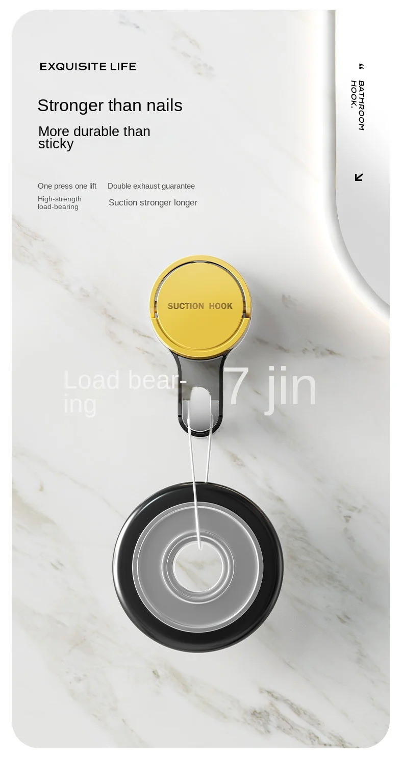 Strong Vacuum Suction Hooks Traceless No-Drilling Adhesive for Home Bathroom Kitchen Door Back Toilet Area Purpose Strong Hold