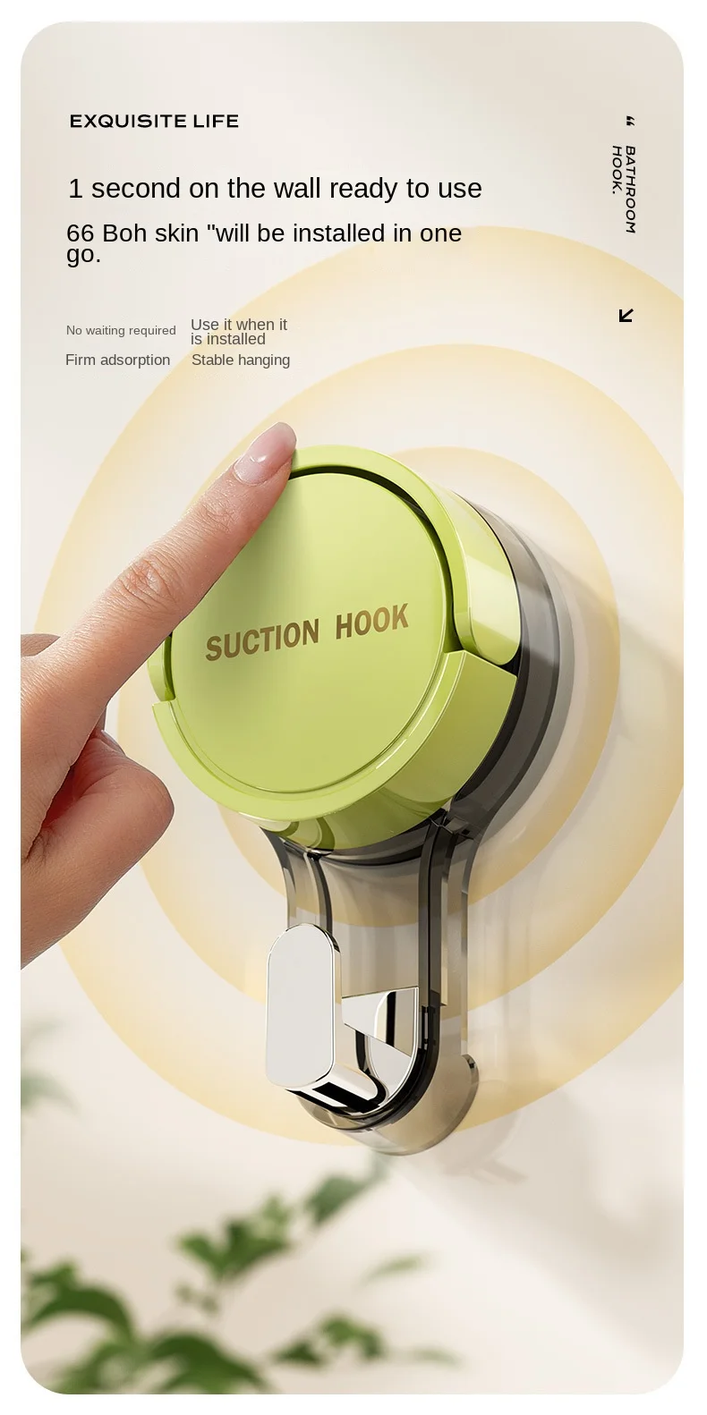 Strong Vacuum Suction Hooks Traceless No-Drilling Adhesive for Home Bathroom Kitchen Door Back Toilet Area Purpose Strong Hold