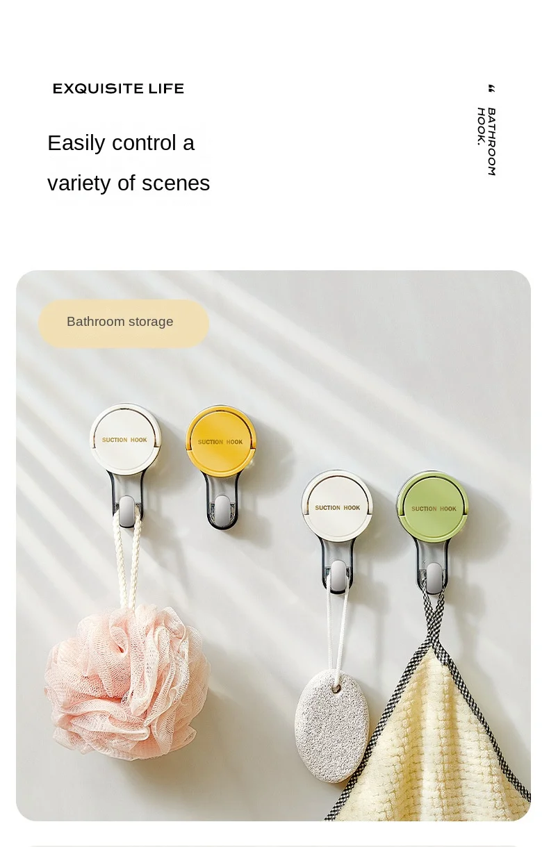 Strong Vacuum Suction Hooks Traceless No-Drilling Adhesive for Home Bathroom Kitchen Door Back Toilet Area Purpose Strong Hold