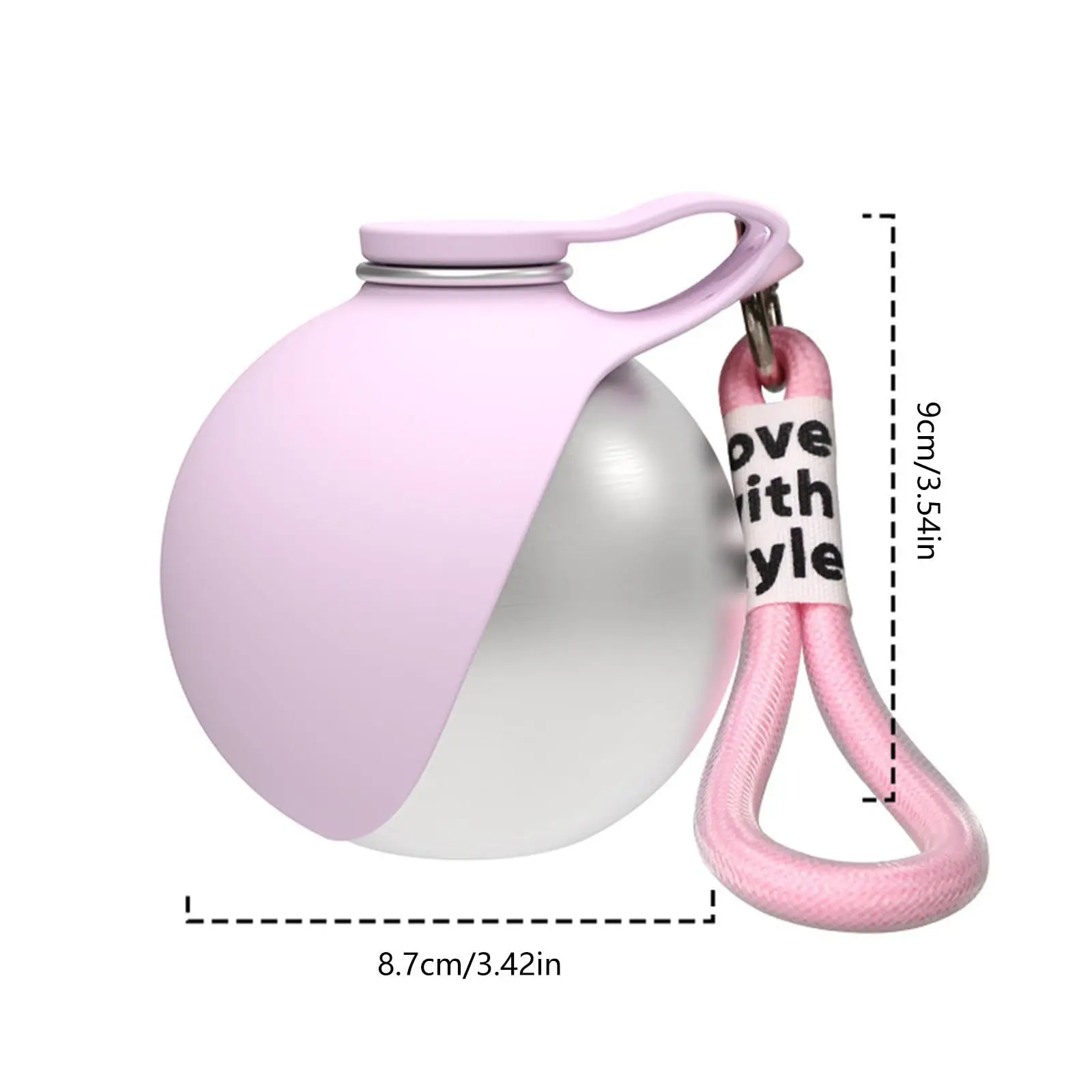 304 Stainless Steel Water Kettle Round Outdoor Water Cup With Lanyard Hook Foldable Silicone Dog Bowl Portable Travel Pet Feedin