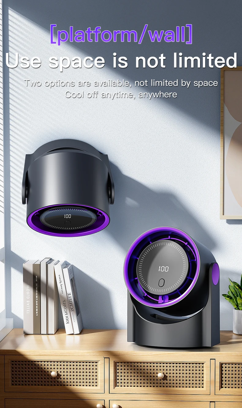 TINSOL Multi-Function Electric Fan Air Circulator, Wireless Portable Home Silent Ventilator desktop Wall Ceiling Fan, Air Cooler