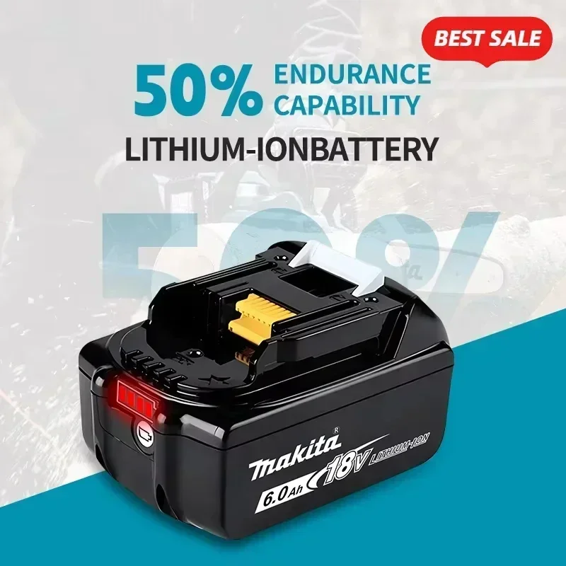 100% original Makita 18V 6.0Ah Rechargeable Battery ,For Makita BL1830 BL1830B BL1840 BL1840B BL1850 BL1850B Power Tools Battery
