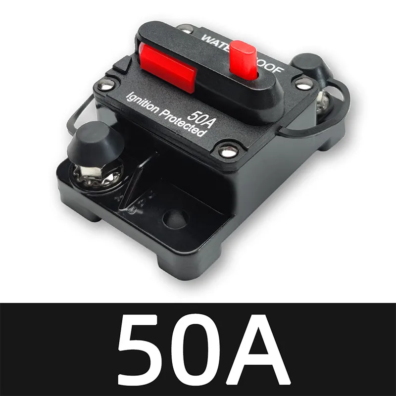 20-300 Ampere Car Audio System Manual Reset Waterproof Marine Circuit Breaker Reset Fuse 12V-48V DC Waterproof Circuit Breaker