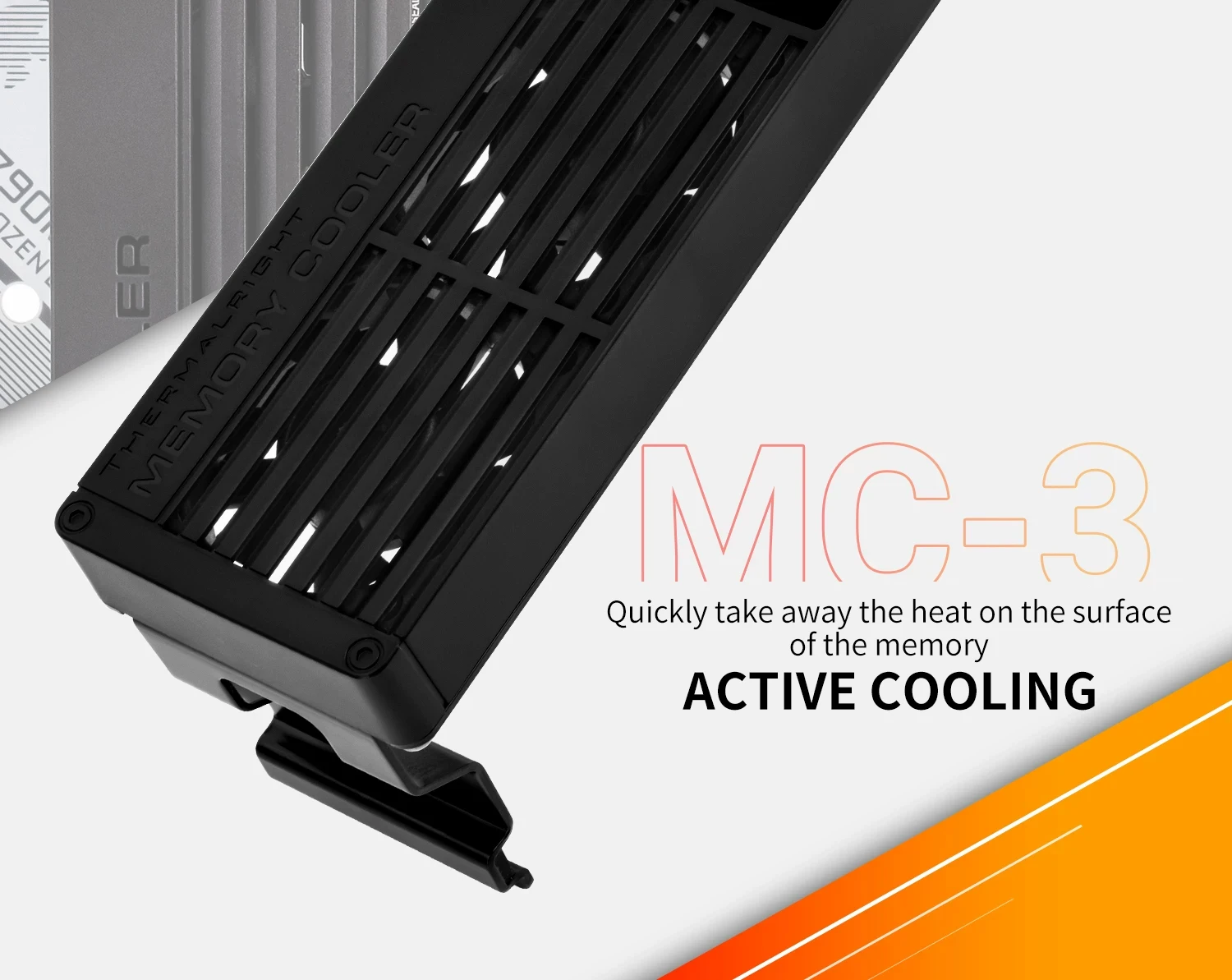 Thermalright MC-3 DIGITAL BLACK Digital Display Screen Memory Heatsink, Suitable for DDR/DDR2/DDR3/DDR4/DDR5, 40x40x10mm Fan X3