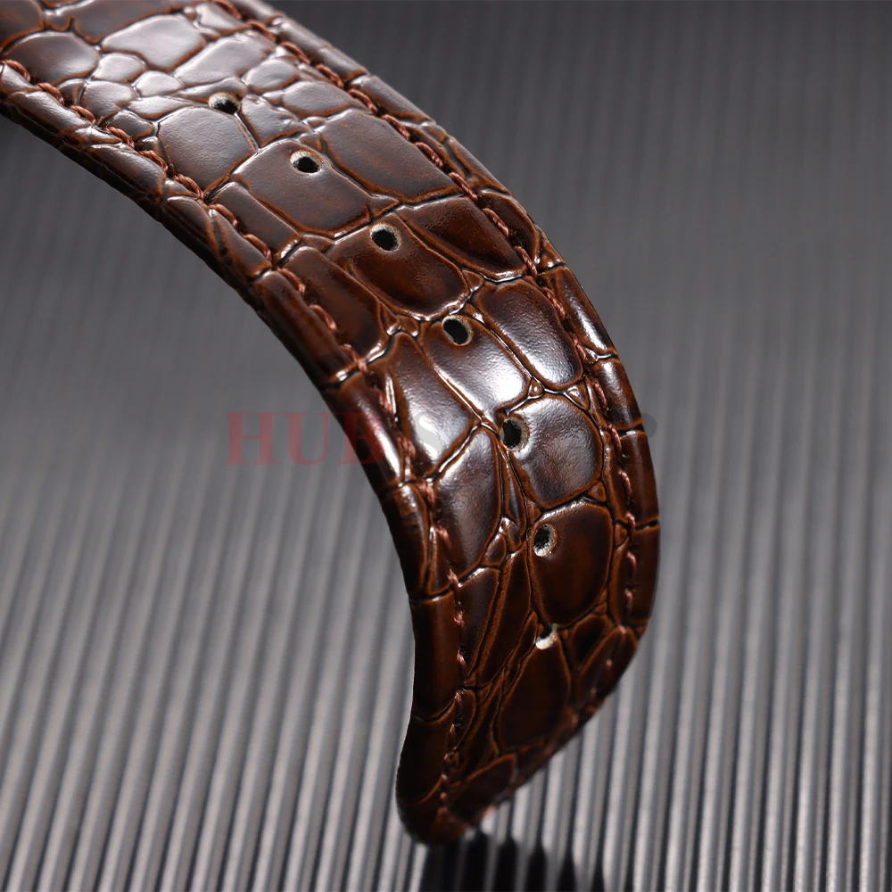Crocodile Pattern Design Leather Watchbands Automatic Buckle Men Women Business Watch Band 12/14/16/18/19/20/22mm Watch Straps