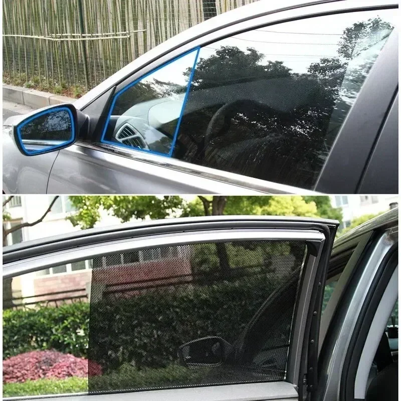 Car Window Shade Electrostatic Stickers Anti-UV Privacy Black White Dotted Sunshade Window Stickers for Auto Side Blocks Covers
