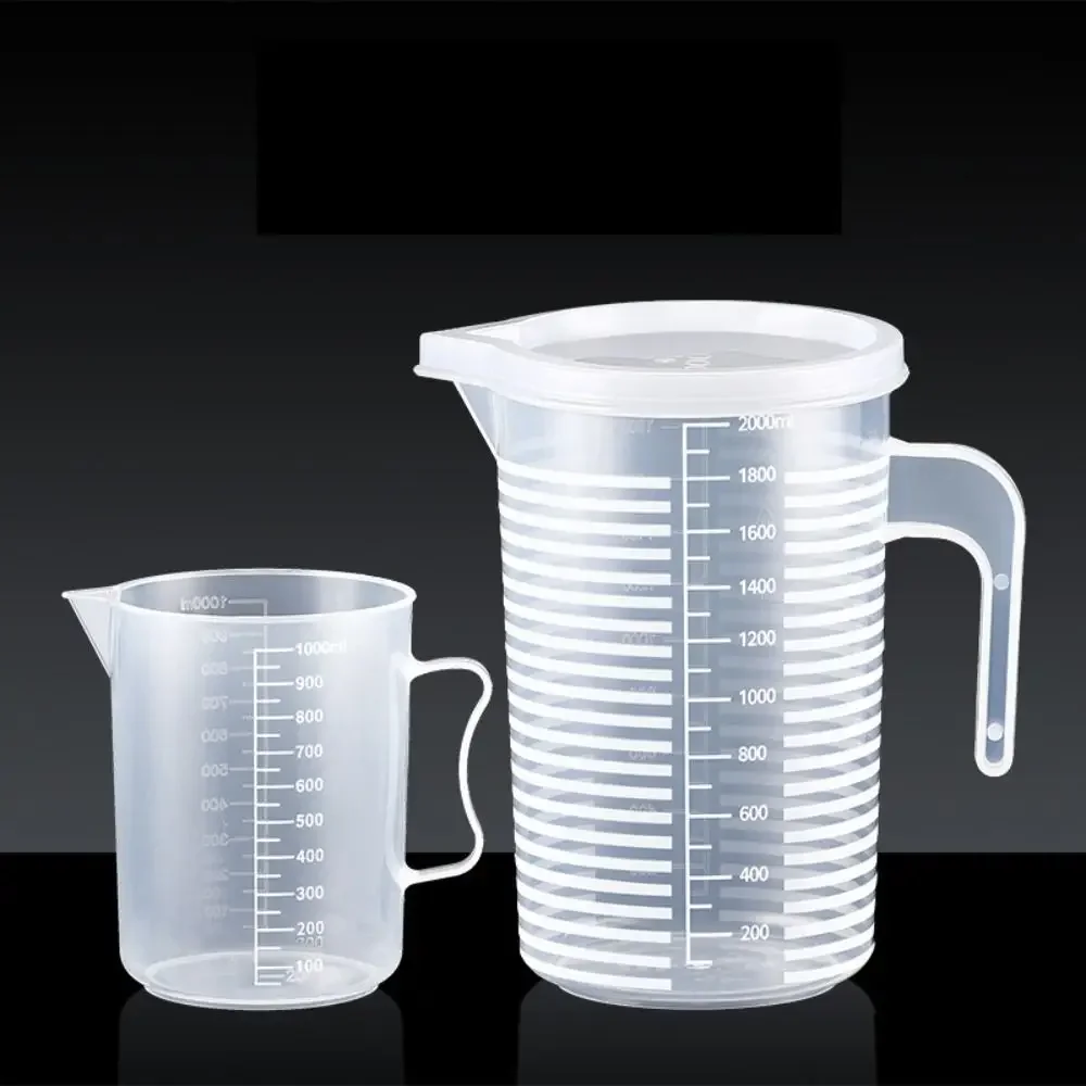 100-5000ml Kitchen Food Grade Measuring Cup Lidless with Lid Scale PC High Temperature Resistant Milk Tea Shop Plastic Beaker