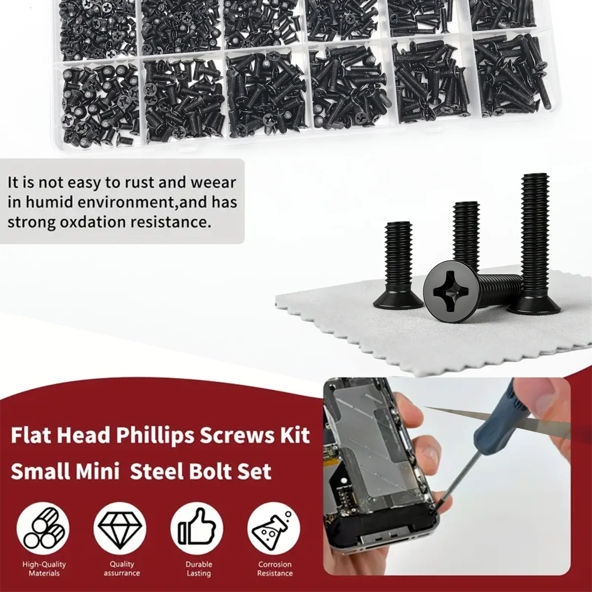 780pcs Miniature Computer Screw Set for PCs Laptops SSDs CPU Coolers Miniature Glasses Electronic Repair Screws