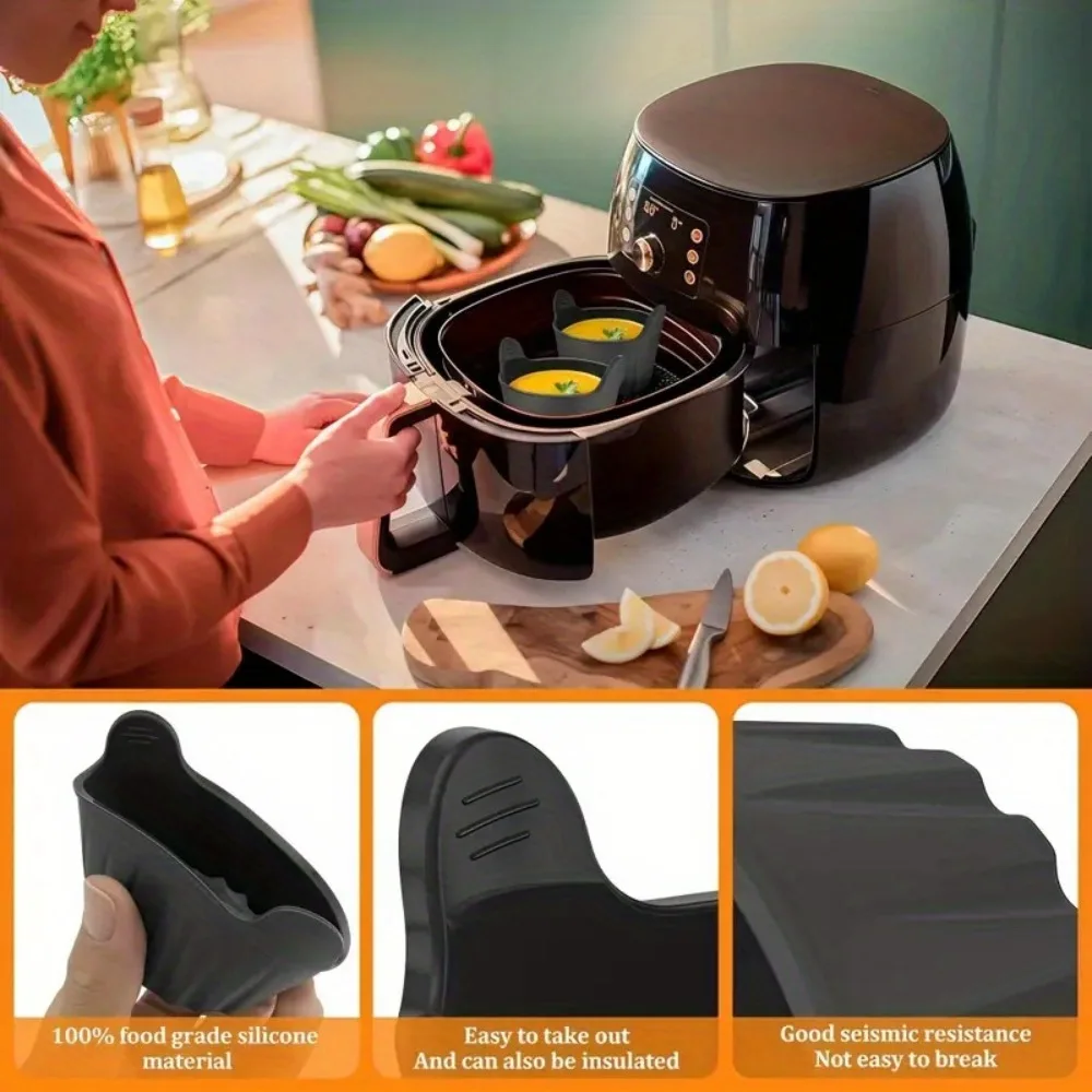 Non-Stick Baking Molds for Air Fryer Steamer, Reusable Dishwasher Safe for Cupcakes Muffins Healthy Meals