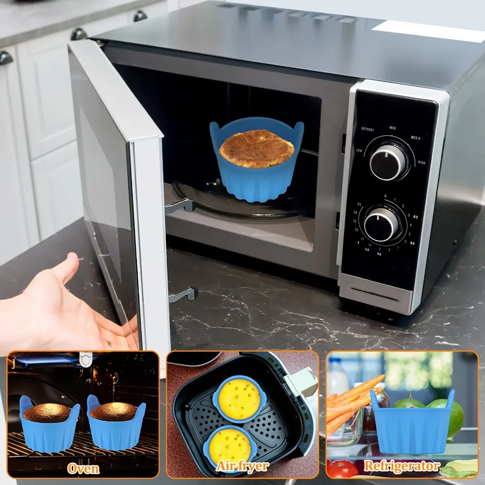 Non-Stick Baking Molds for Air Fryer Steamer, Reusable Dishwasher Safe for Cupcakes Muffins Healthy Meals