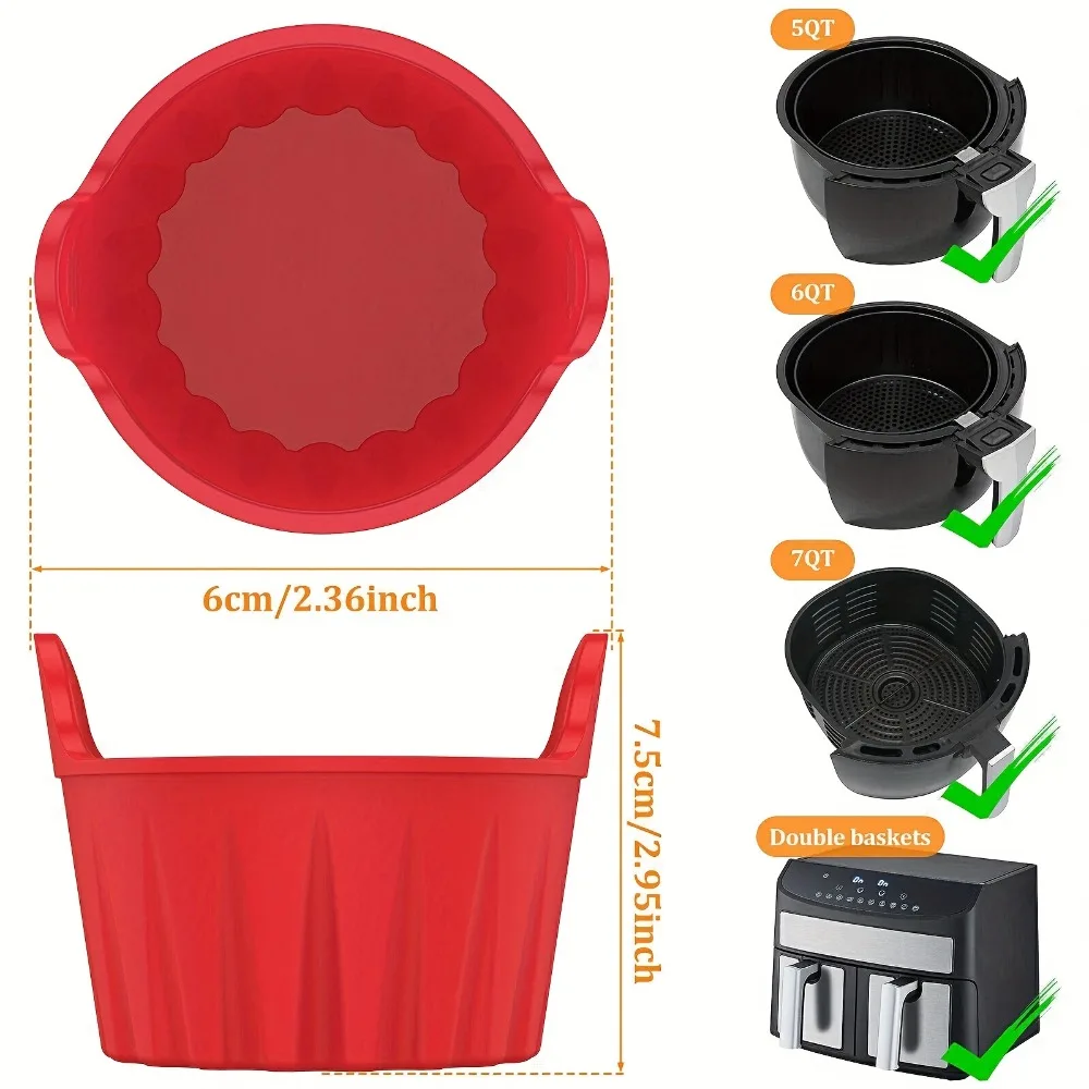 Non-Stick Baking Molds for Air Fryer Steamer, Reusable Dishwasher Safe for Cupcakes Muffins Healthy Meals