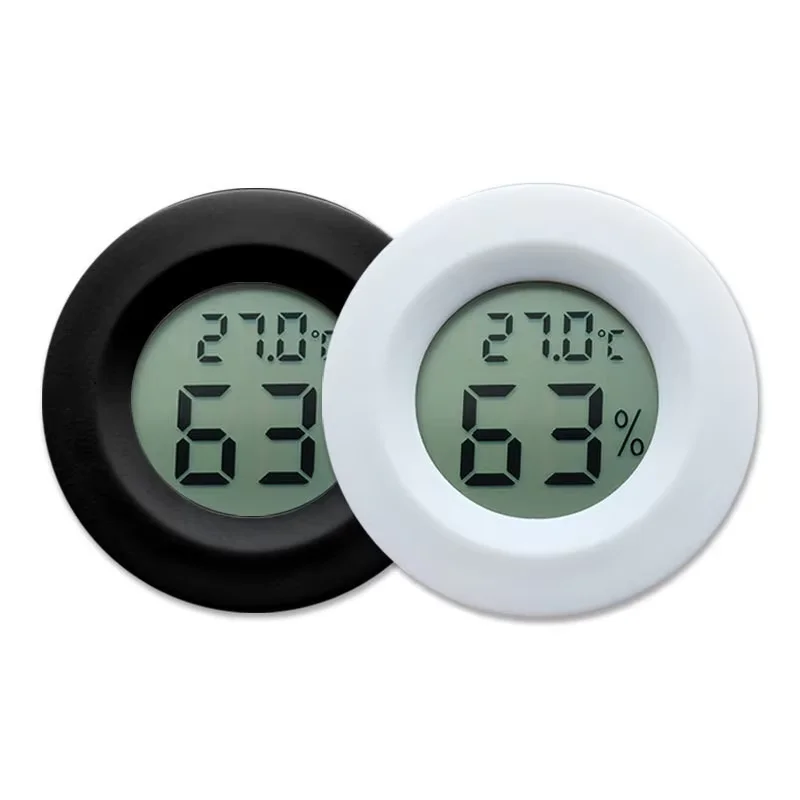 4 Pcs Mini Hygrometer Thermometer Meter Digital LCD Monitor Indoor Room Round Humidity Temperature Gauge