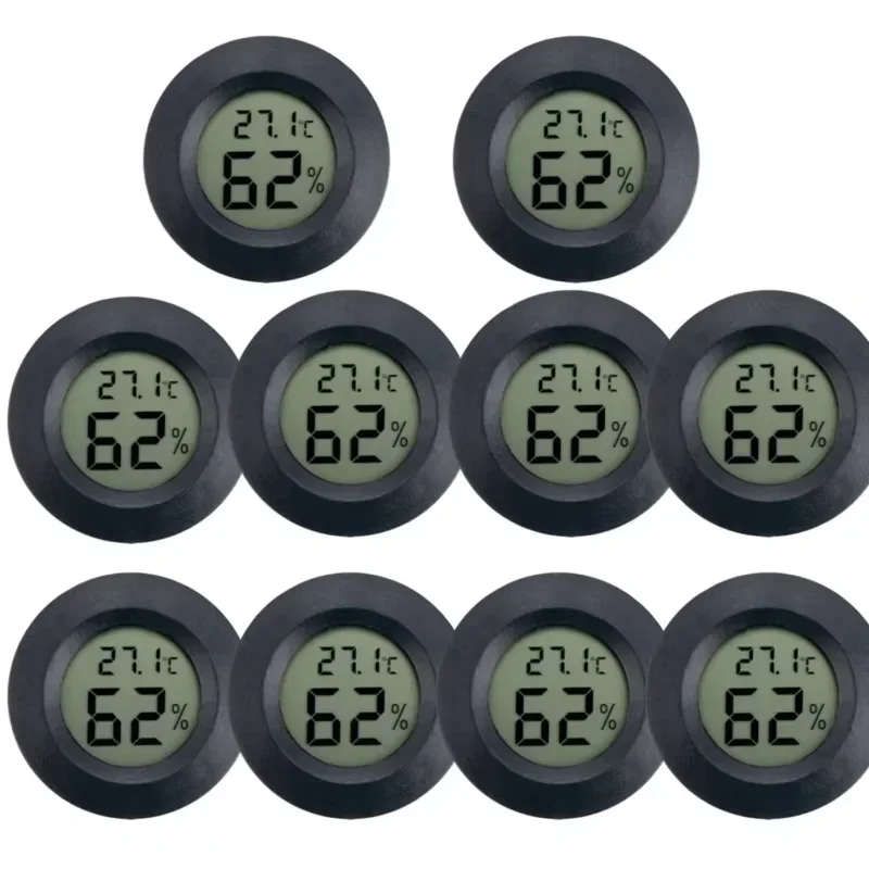 4 Pcs Mini Hygrometer Thermometer Meter Digital LCD Monitor Indoor Room Round Humidity Temperature Gauge