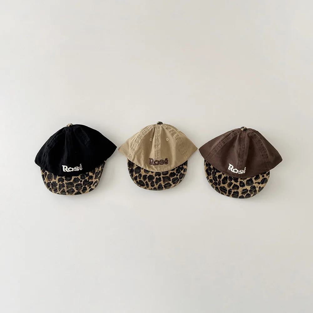2026 New Ins Style Baby Baseball Cap Spring Fall Leopard Print Toddler Hat Soft Visor Fashion Cap for 1-4 Year Kid Boys Girls