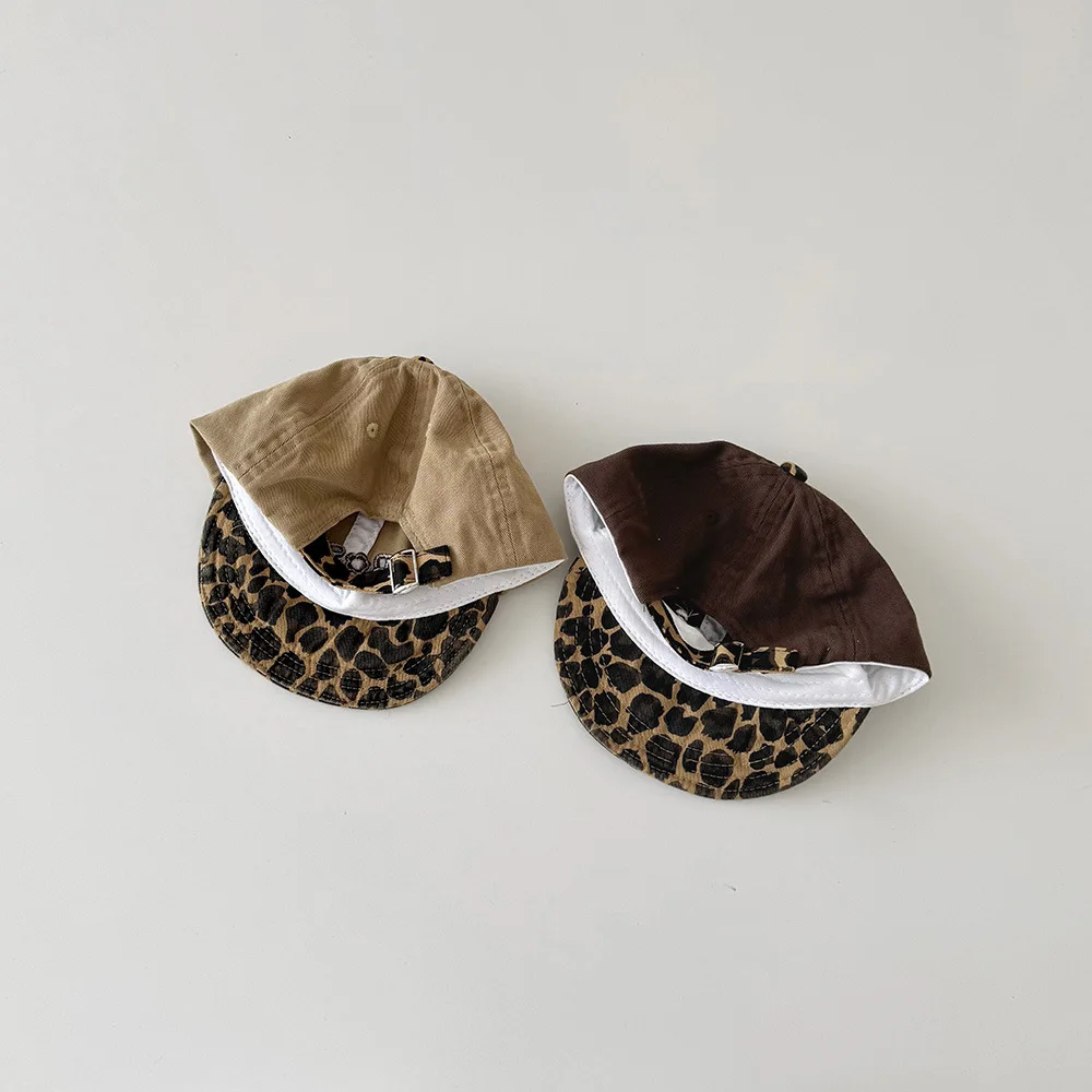 2026 New Ins Style Baby Baseball Cap Spring Fall Leopard Print Toddler Hat Soft Visor Fashion Cap for 1-4 Year Kid Boys Girls
