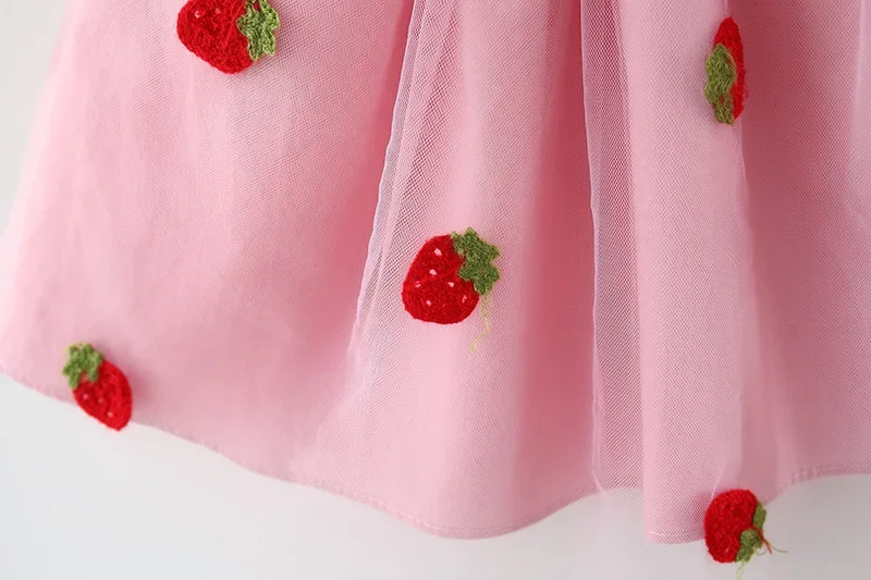 Baby Girl Dress Summer Cherry Mesh Girl's Dress Cute Beach Baby Dress Baby Girl Clothes