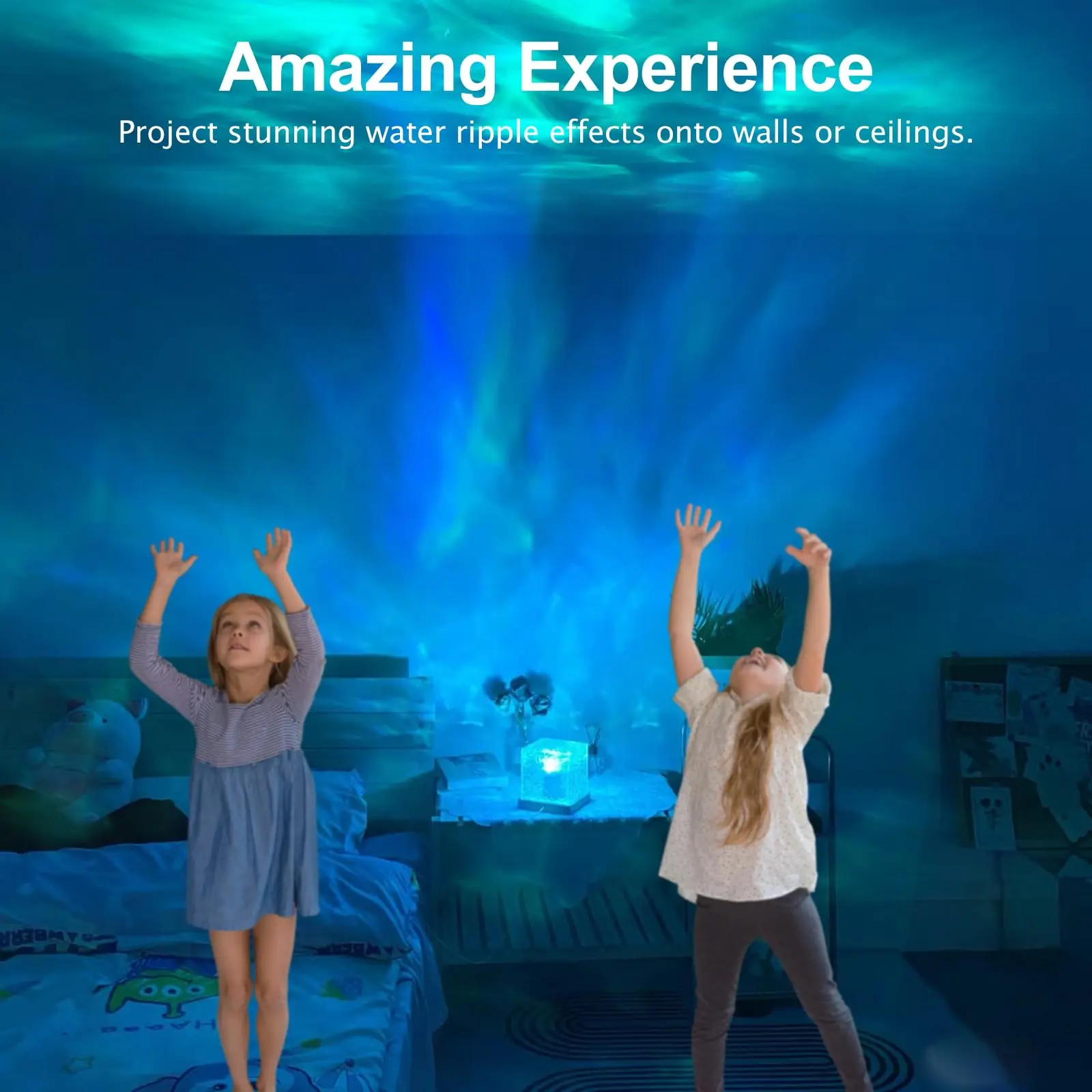 16Colors Ocean Wave Aurora Projector Light Touch LED Night Light Remote Dimmable Auto Rotating USB Powered Gift Party Decoration