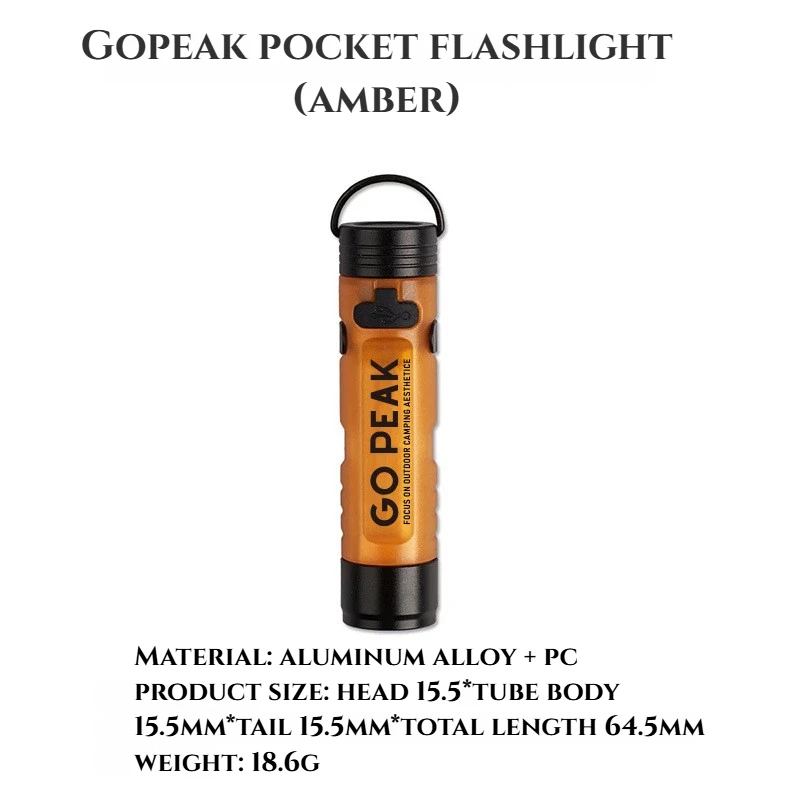 GOPEAK 5050 LED Small Light Key Clip Cap with 7 Colors Outdoor Emergency Pocket Flashlight Long Endurance for Disaster Relief