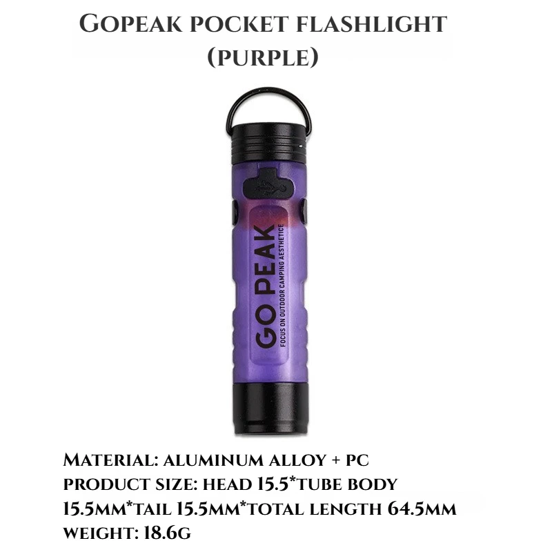 GOPEAK 5050 LED Small Light Key Clip Cap with 7 Colors Outdoor Emergency Pocket Flashlight Long Endurance for Disaster Relief