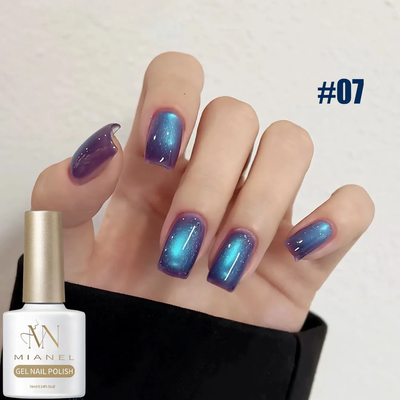 MIANEL 1pc Blue Cat Eye Nail Gel Polish Semi Permanent Nail Art Soaking UV LED Nail Salon DIY Nail Salon Gel