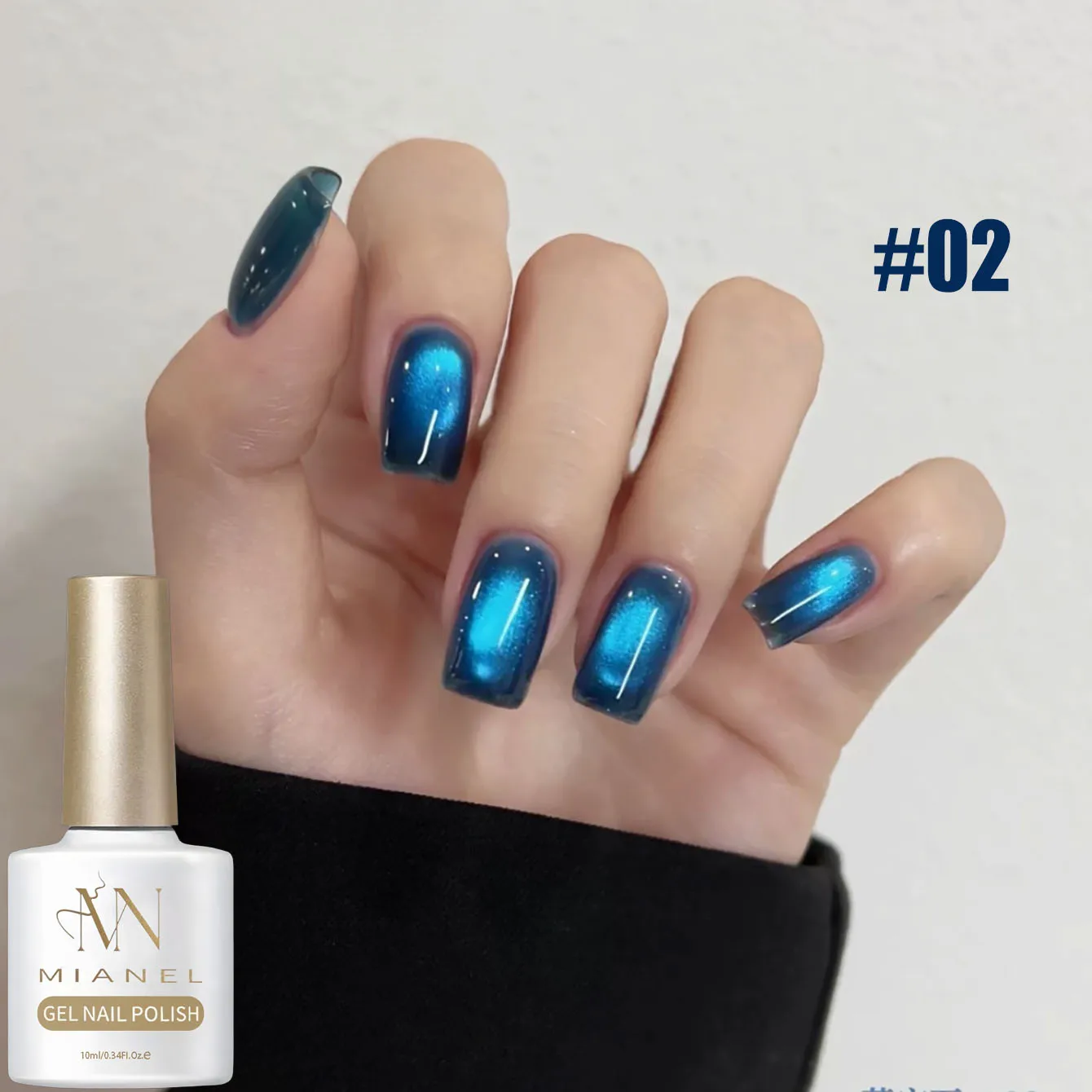 MIANEL 1pc Blue Cat Eye Nail Gel Polish Semi Permanent Nail Art Soaking UV LED Nail Salon DIY Nail Salon Gel
