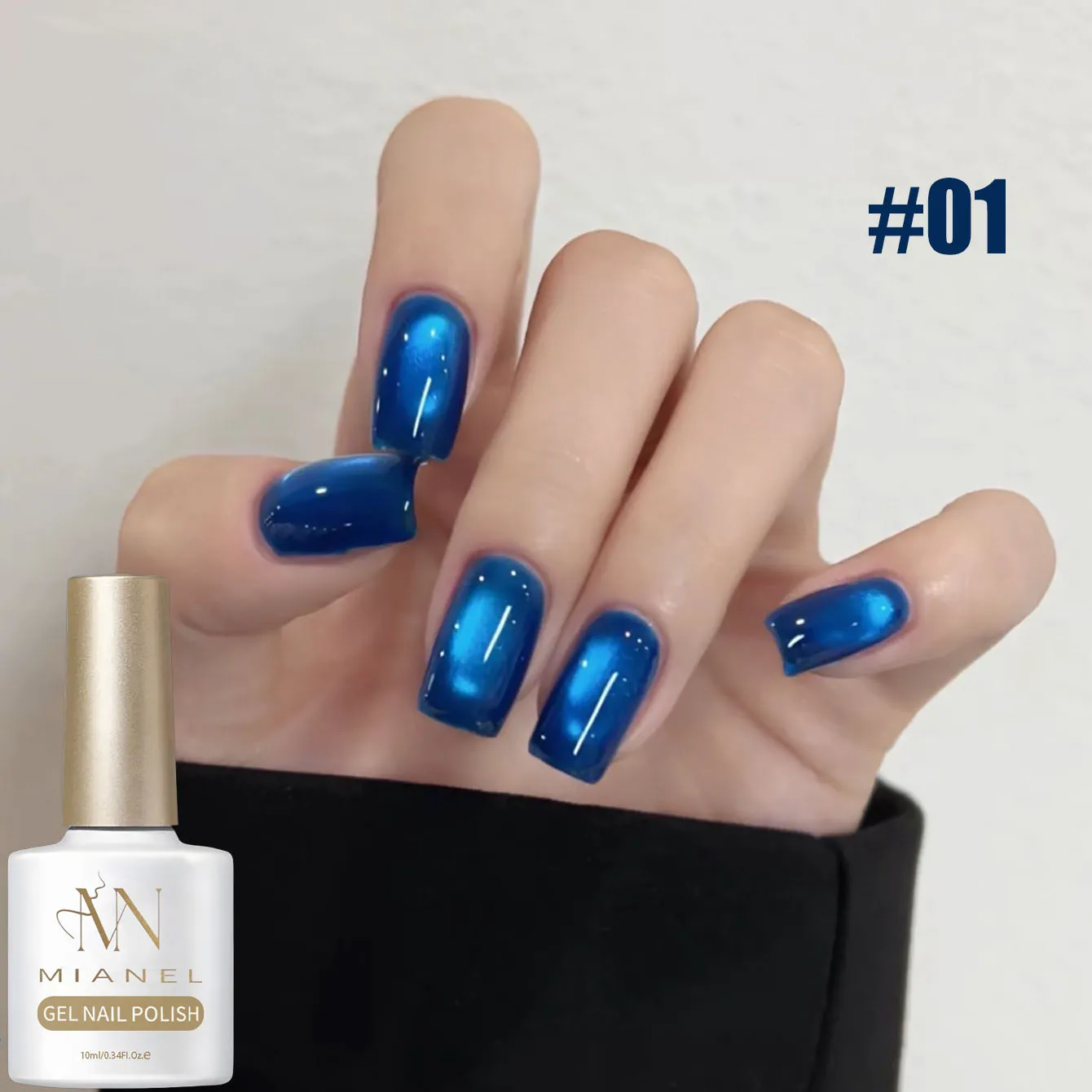 MIANEL 1pc Blue Cat Eye Nail Gel Polish Semi Permanent Nail Art Soaking UV LED Nail Salon DIY Nail Salon Gel