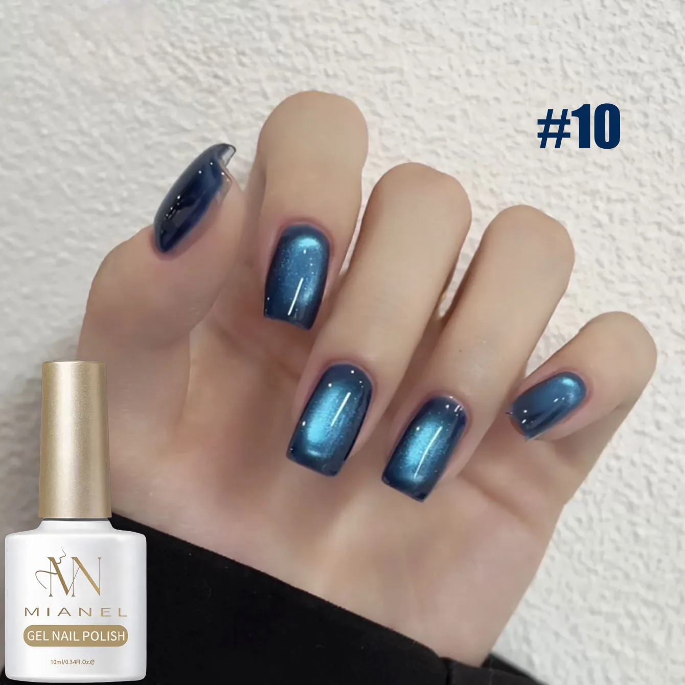 MIANEL 1pc Blue Cat Eye Nail Gel Polish Semi Permanent Nail Art Soaking UV LED Nail Salon DIY Nail Salon Gel