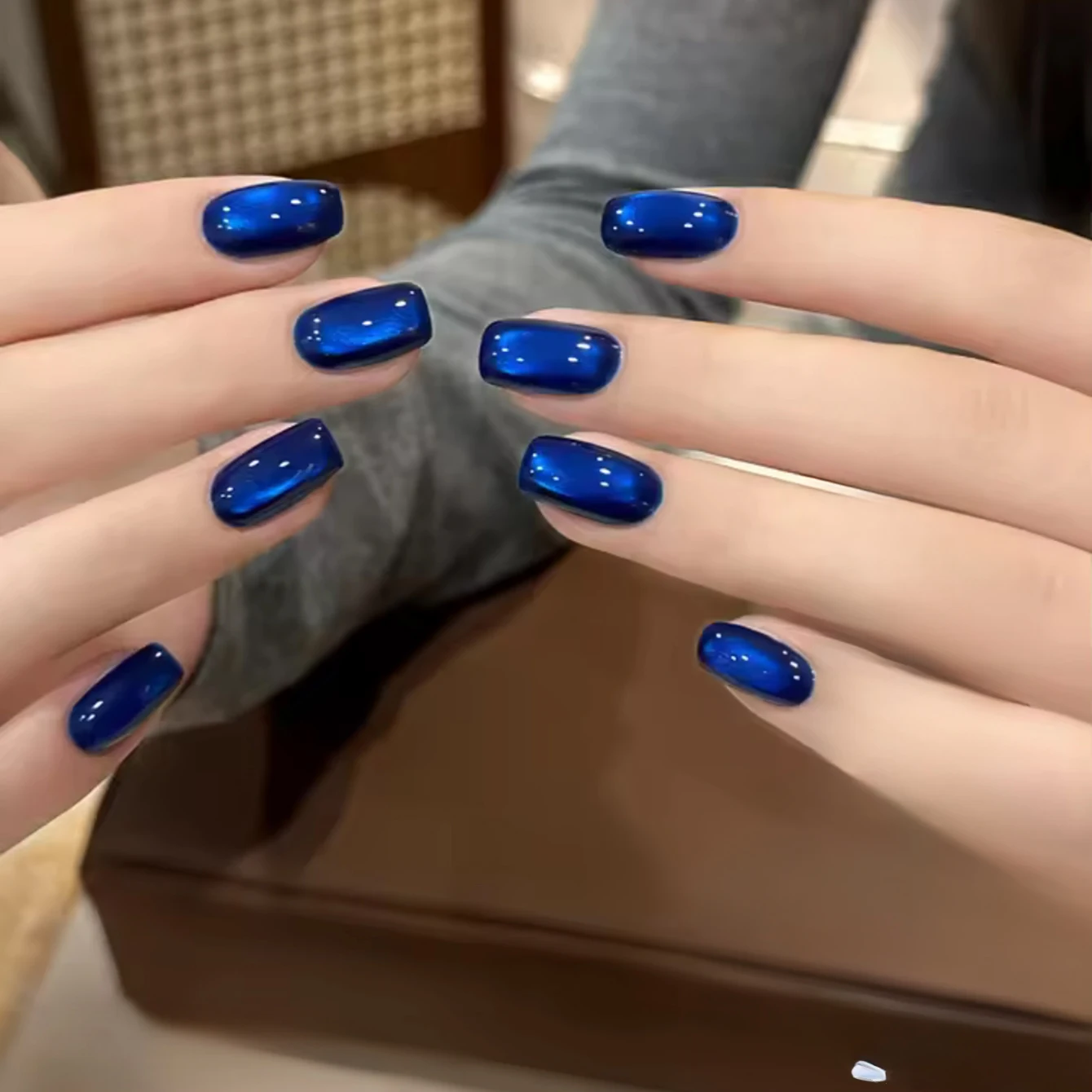 MIANEL 1pc Blue Cat Eye Nail Gel Polish Semi Permanent Nail Art Soaking UV LED Nail Salon DIY Nail Salon Gel