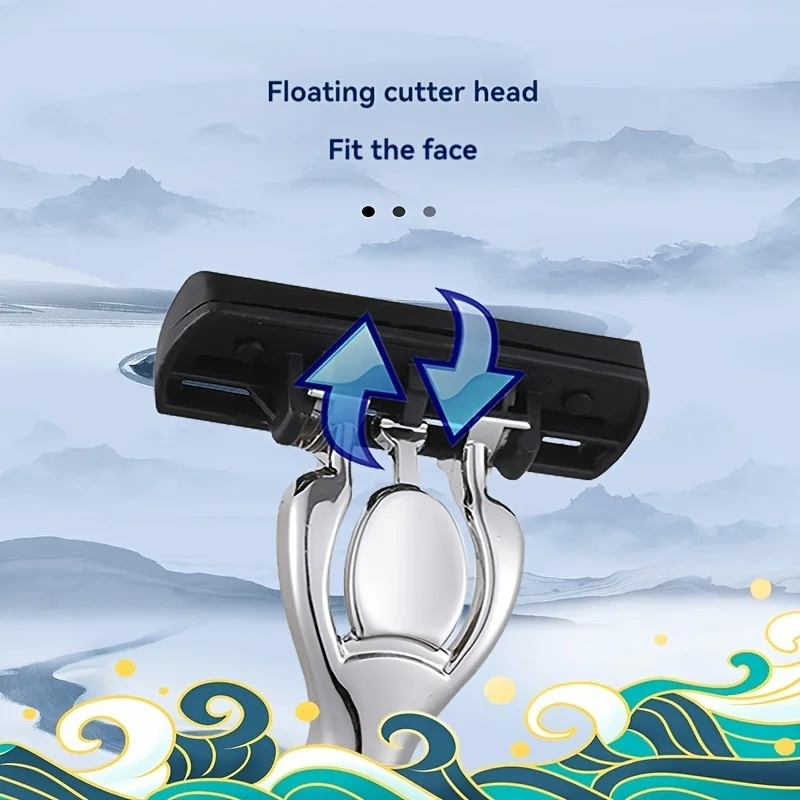 High Quality Man Safety Razor Blade 6 Layer German Stainless Steel Shaving Cartridges Compatible Mach Shaver