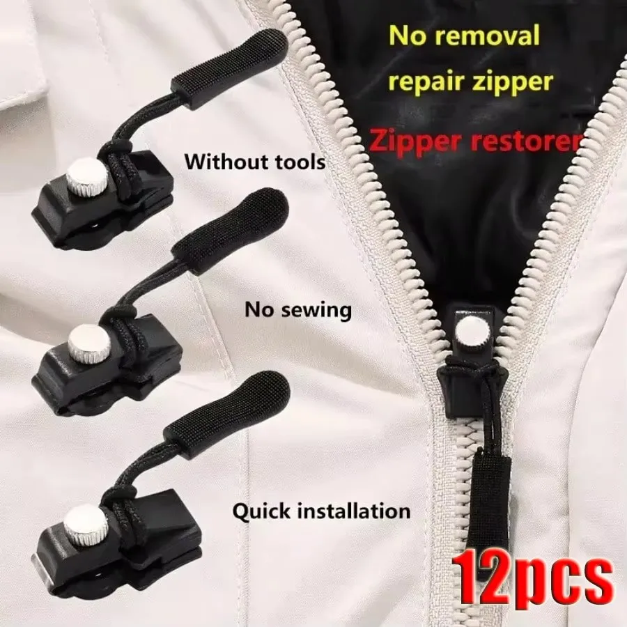 Universal Detachable Metal Zipper Slider Puller Detachable Instant Repair Kit DIY Replacement Lever Locks for Clothing Luggage